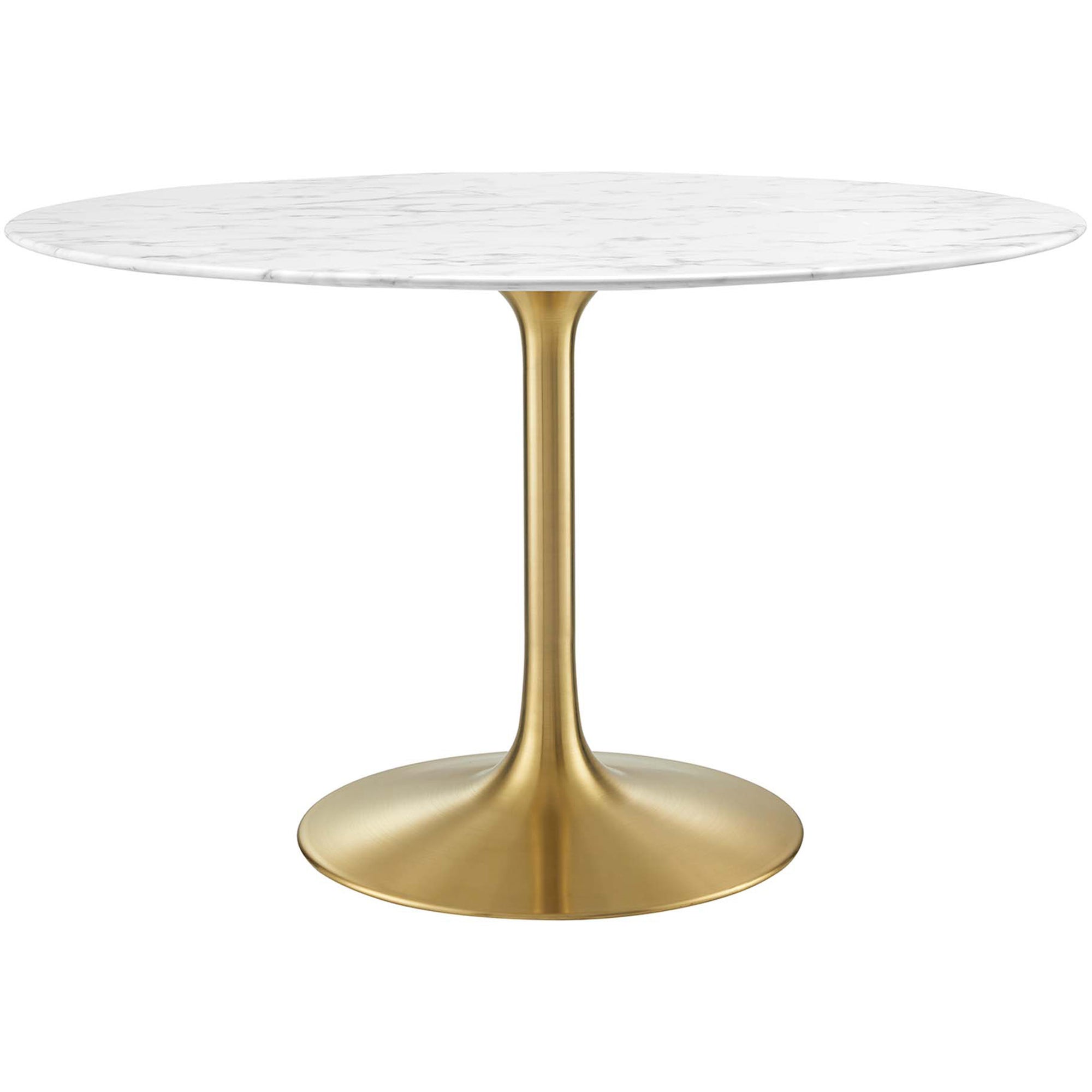 Lipton Round Faux Marble Dining Table White/Gold