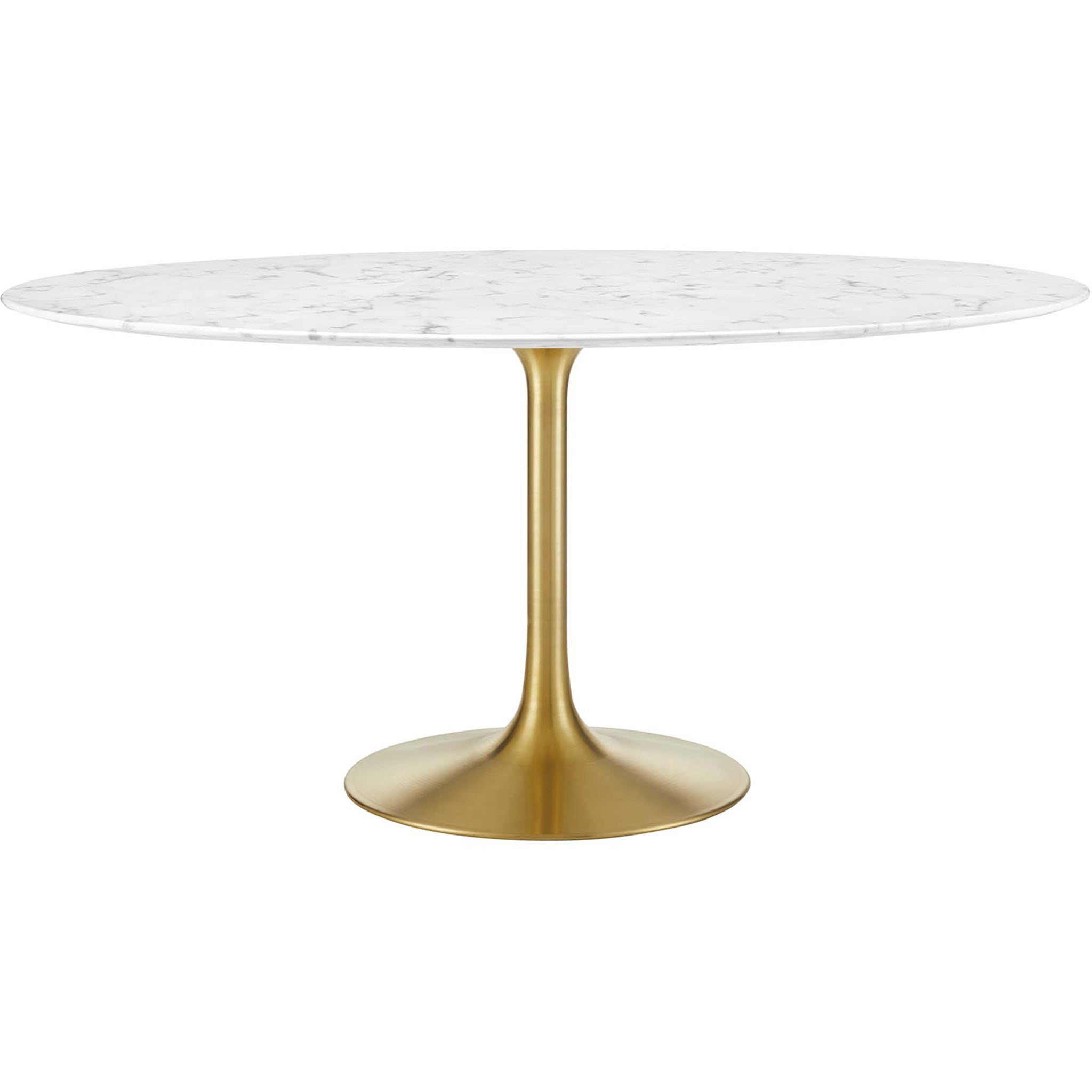 Lipton Round Faux Marble Dining Table White/Gold
