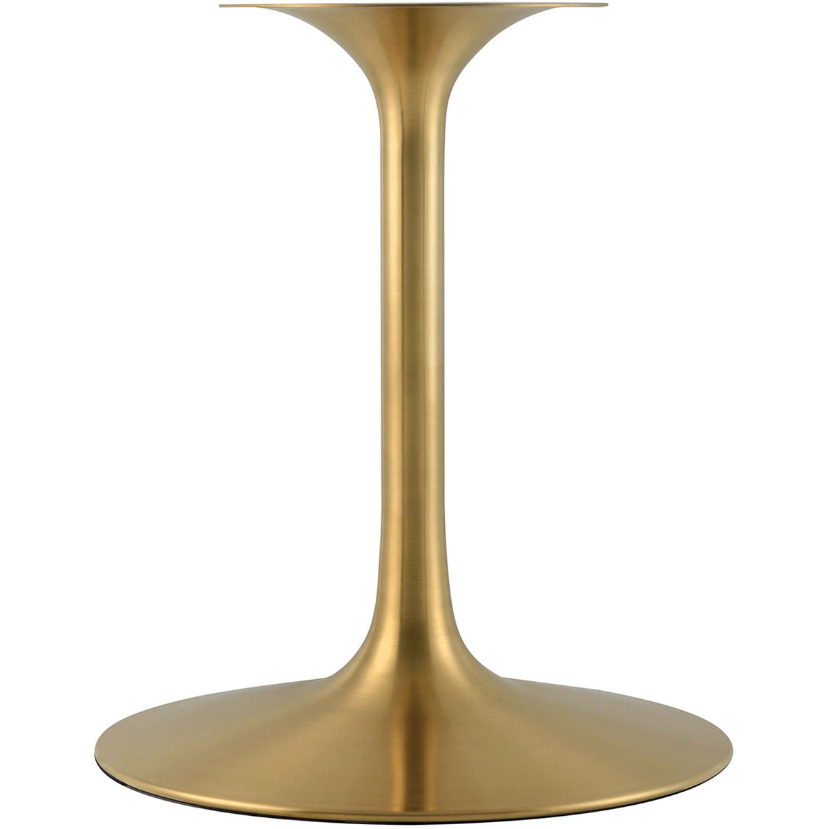 Elegant brushed gold pedestal base with smooth tapered column and round foot || EEI-3236-GLD-WHI || leg_studio