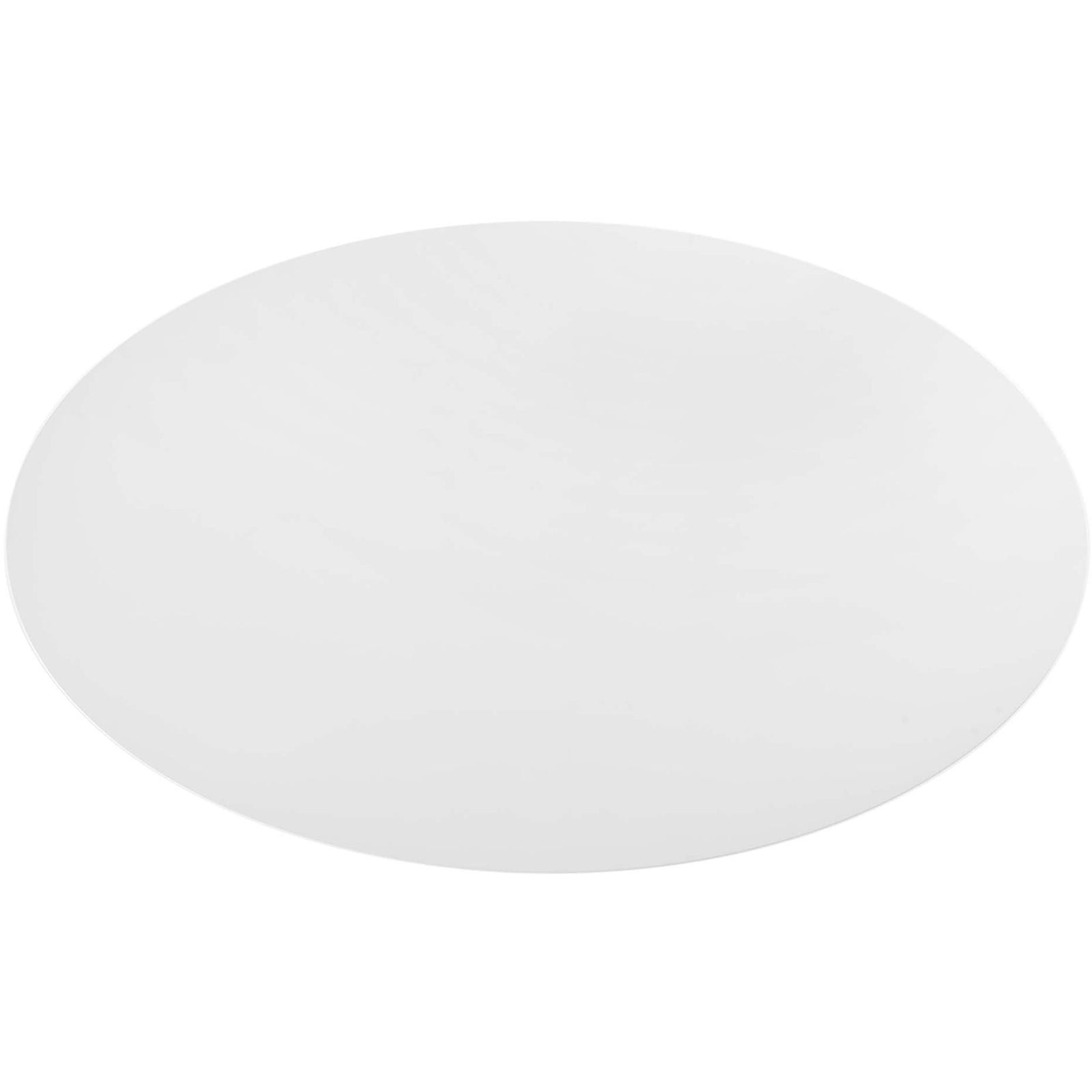 Expansive white oval tabletop with a smooth high-gloss finish ideal for hosting family and friends. || EEI-3255-GLD-WHI || top_studio