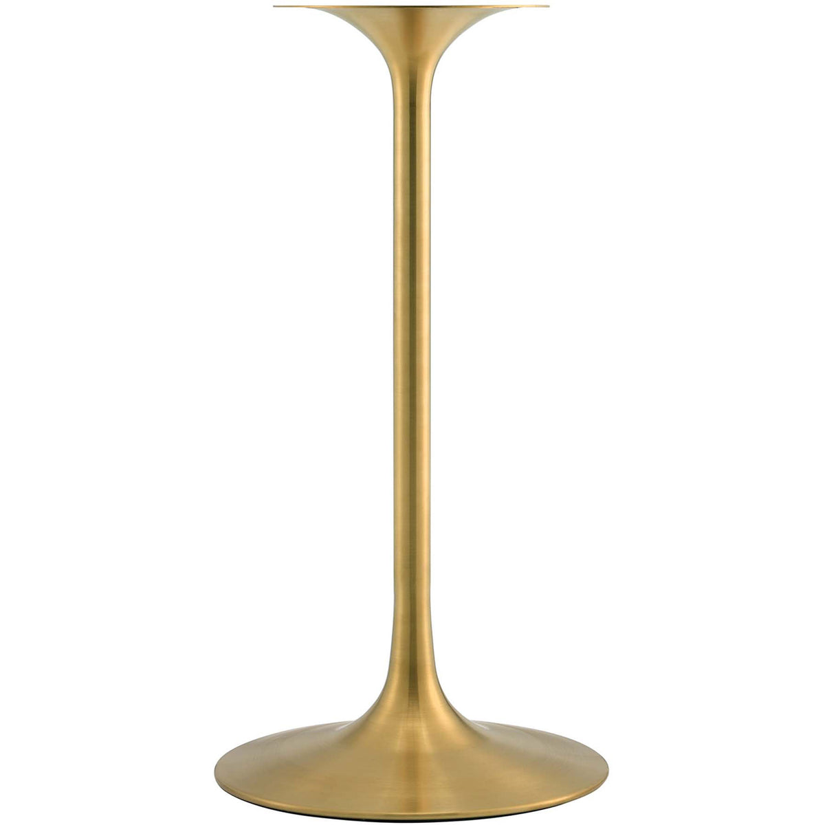Brushed gold pedestal base with elegant taper and sturdy circular foot || EEI-3262-GLD-WHI || leg_studio