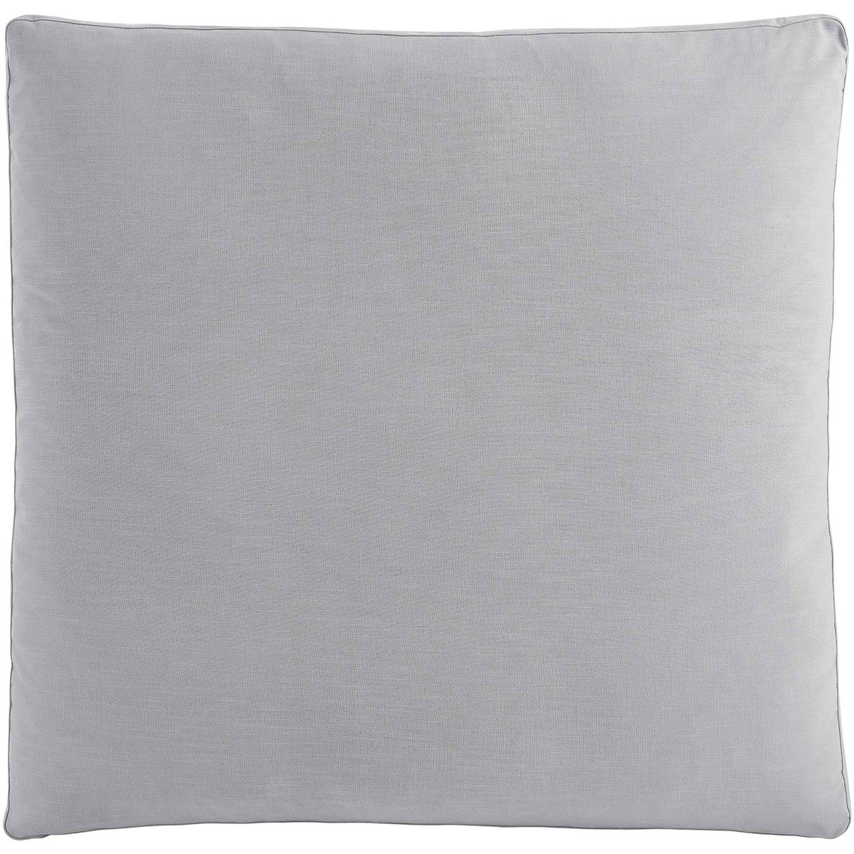 Broad overstuffed ottoman cushion showcases smooth, tailored seams and soft light gray fabric. || EEI-3318-LGR || top_studio