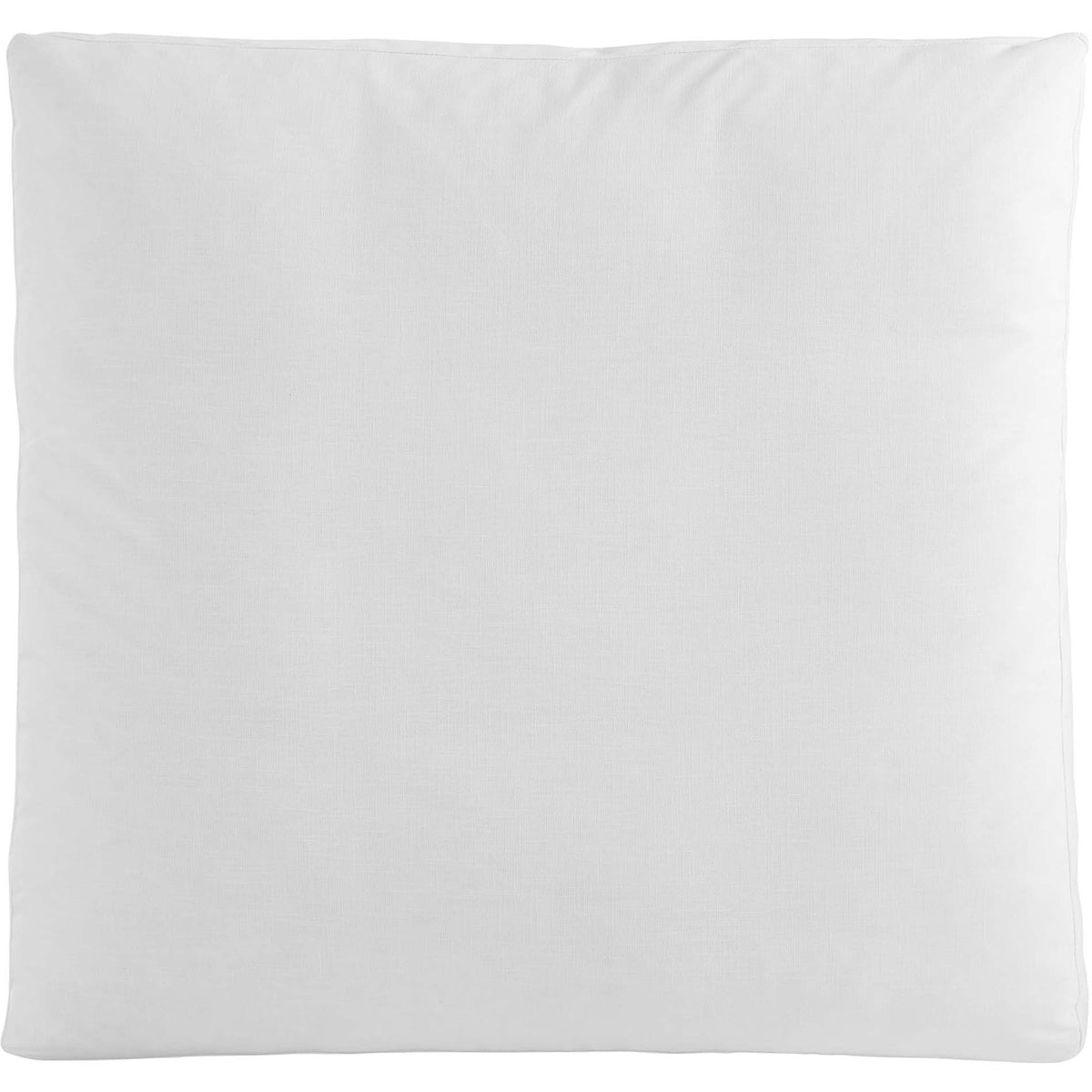 Square pure white ottoman cushion with smooth linen-textured fabric and generous plush loft || EEI-3318-PUW || top_studio