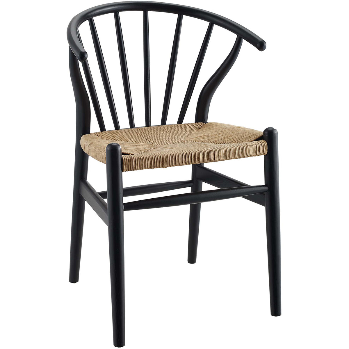 Florence Spindle Wood Side Chair Black