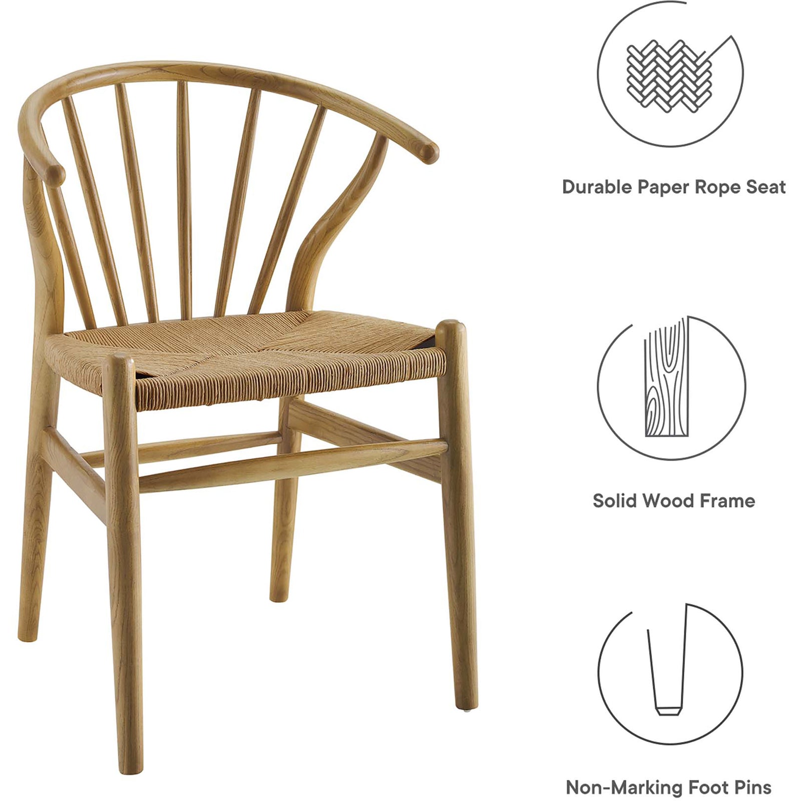 Florence Spindle Wood Side Chair Natural