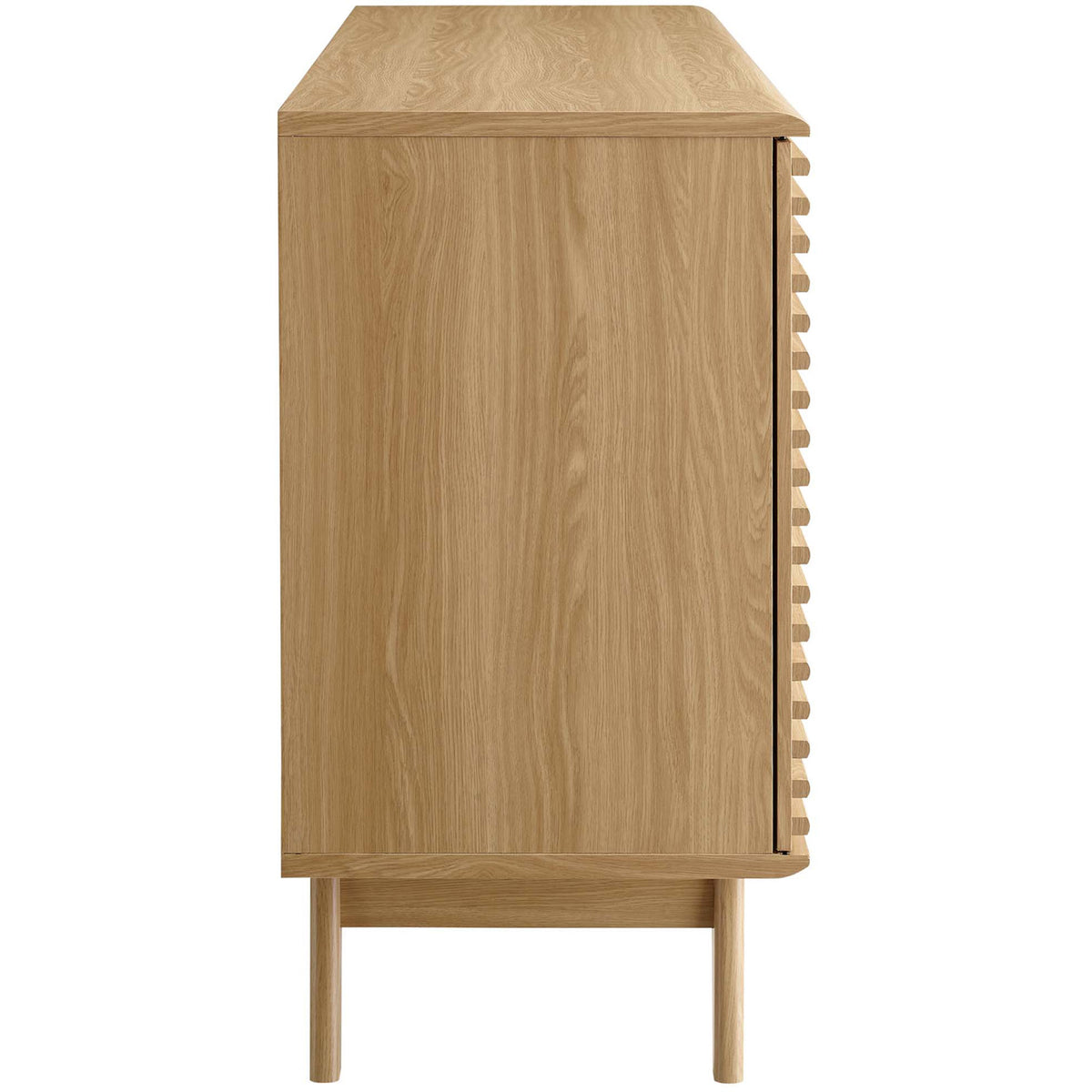 Smooth oak wood grain extends across the cabinet for a clean, uninterrupted look || EEI-3344-OAK || side_studio