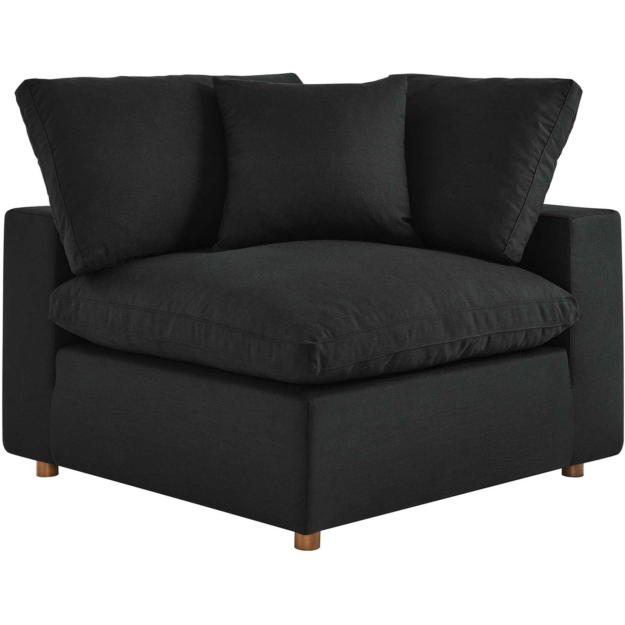 Carmen Down Filled Overstuffed Loveseat Black