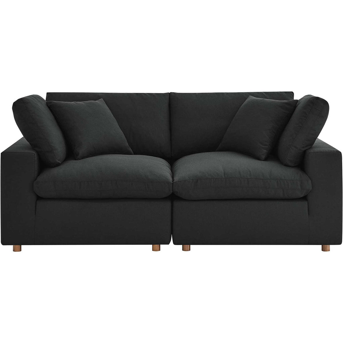 Carmen Down Filled Overstuffed Loveseat Black