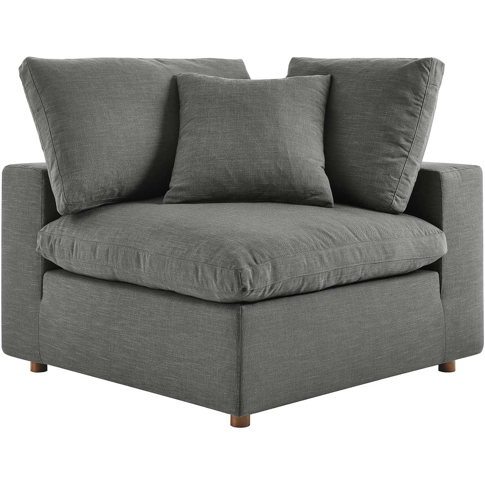 Carmen Down Filled Overstuffed Loveseat Gray