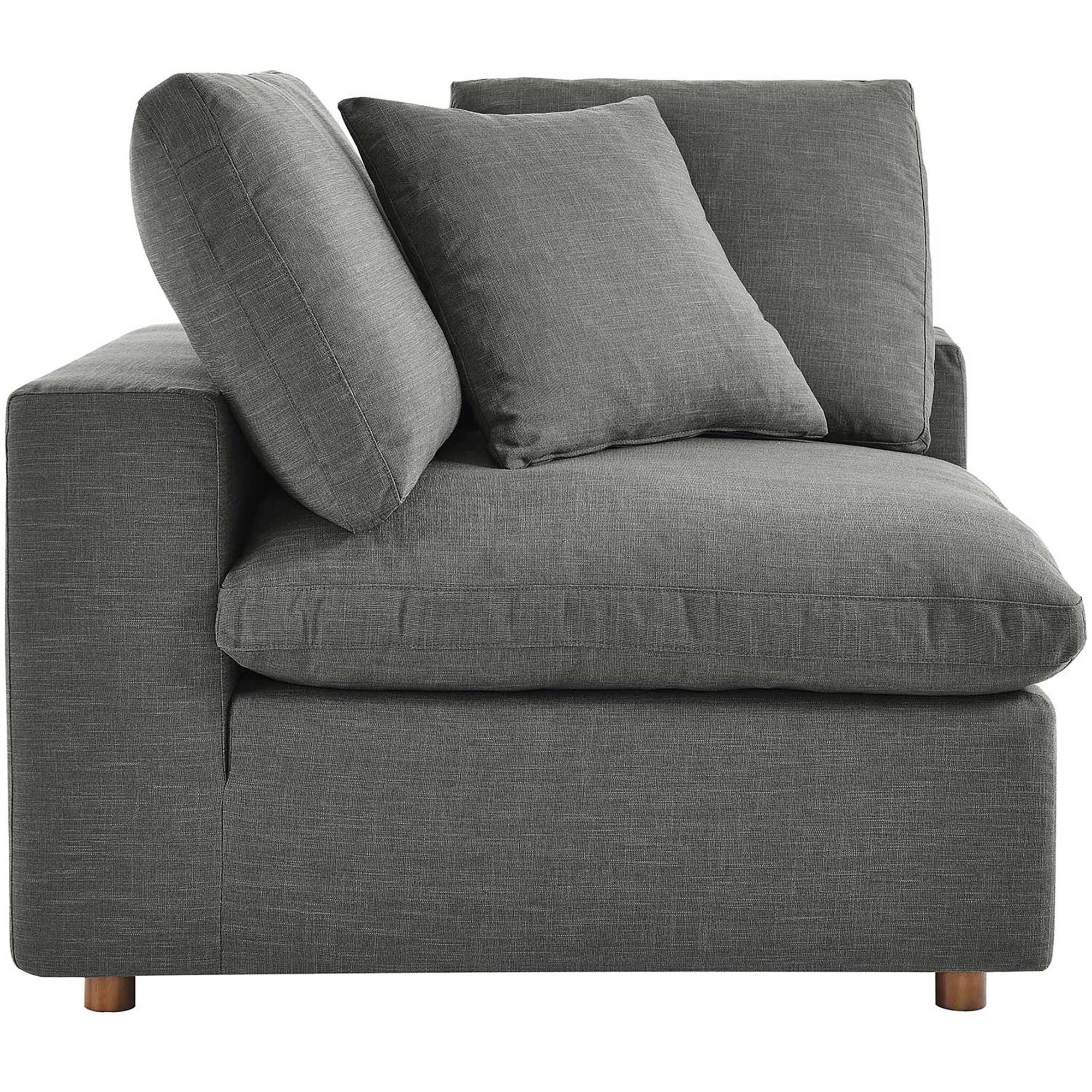 Carmen Down Filled Overstuffed Loveseat Gray