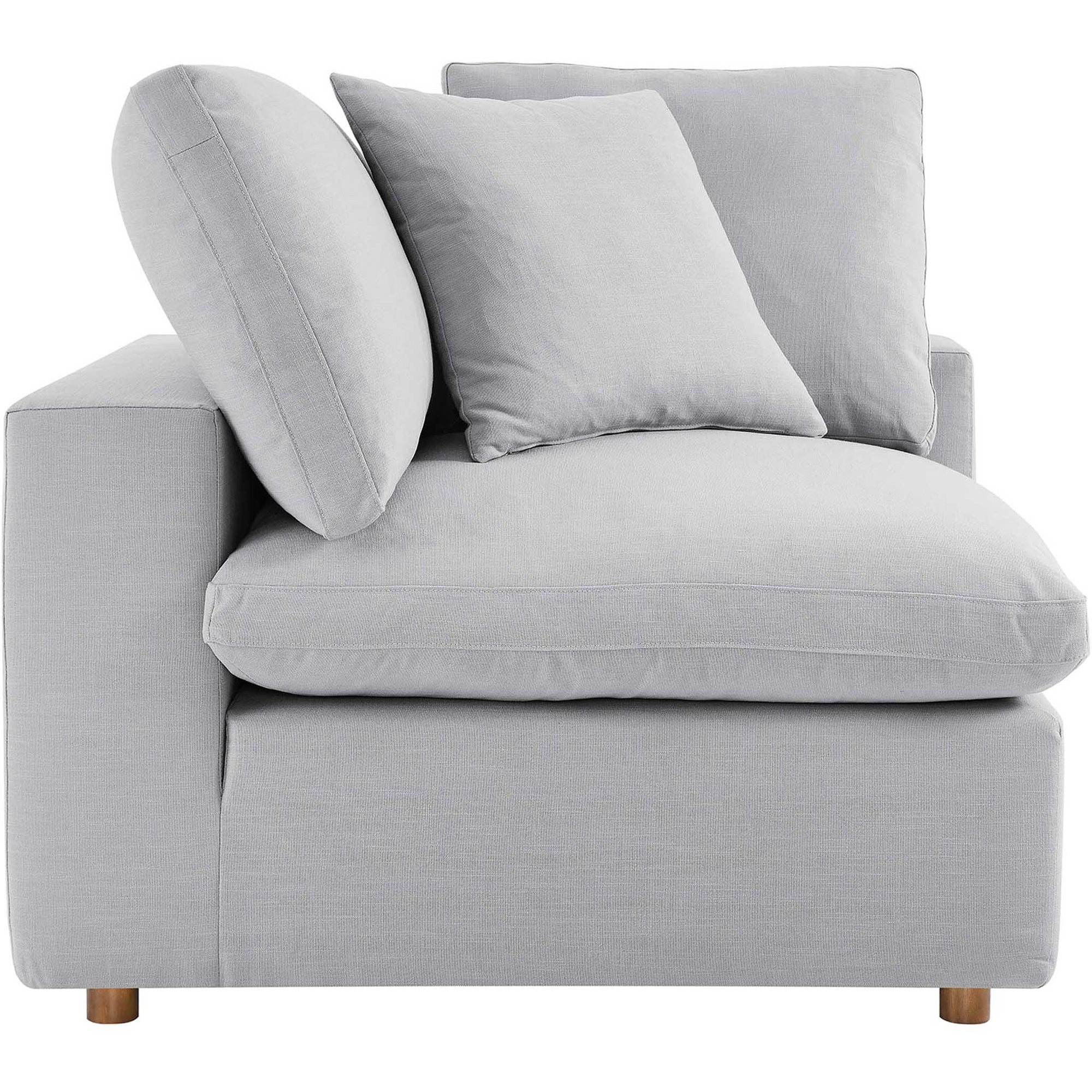 Carmen Down Filled Overstuffed Loveseat Light Gray