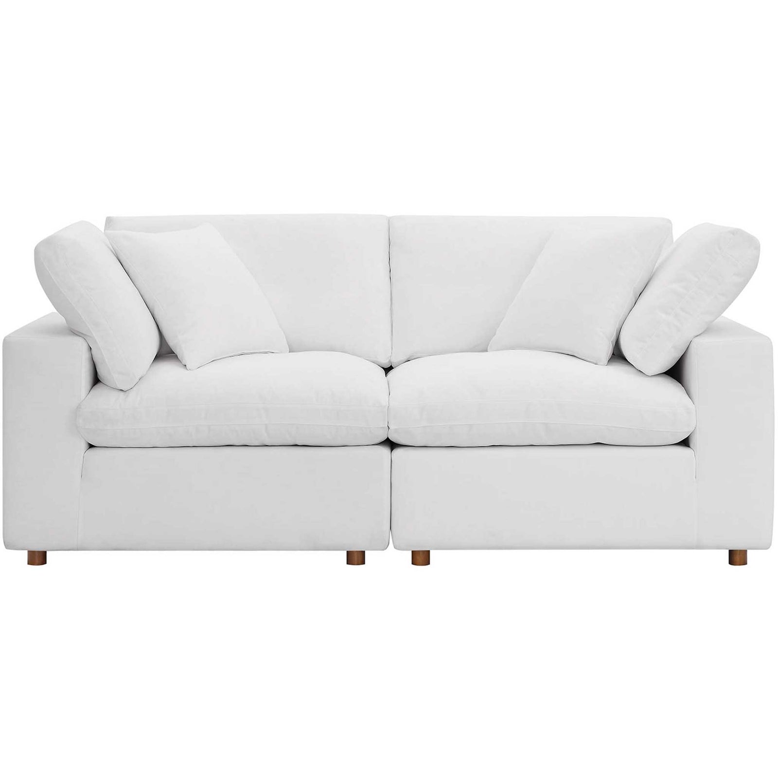 Carmen Down Filled Overstuffed Loveseat Pure White