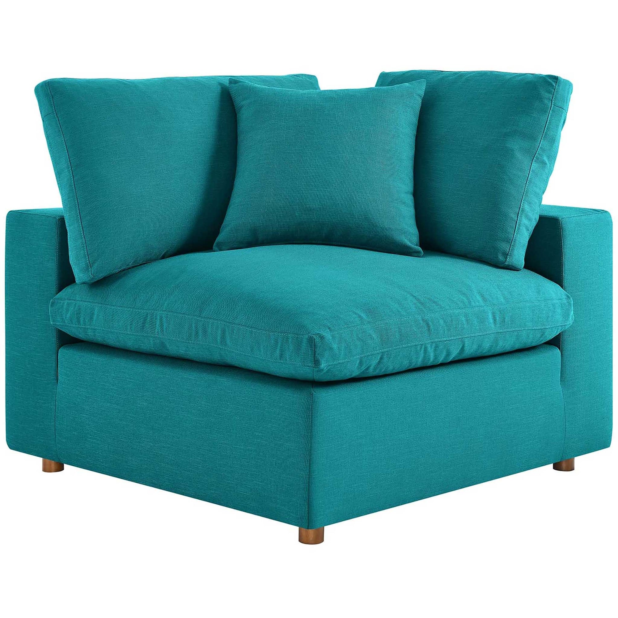 Carmen Down Filled Overstuffed Loveseat Teal