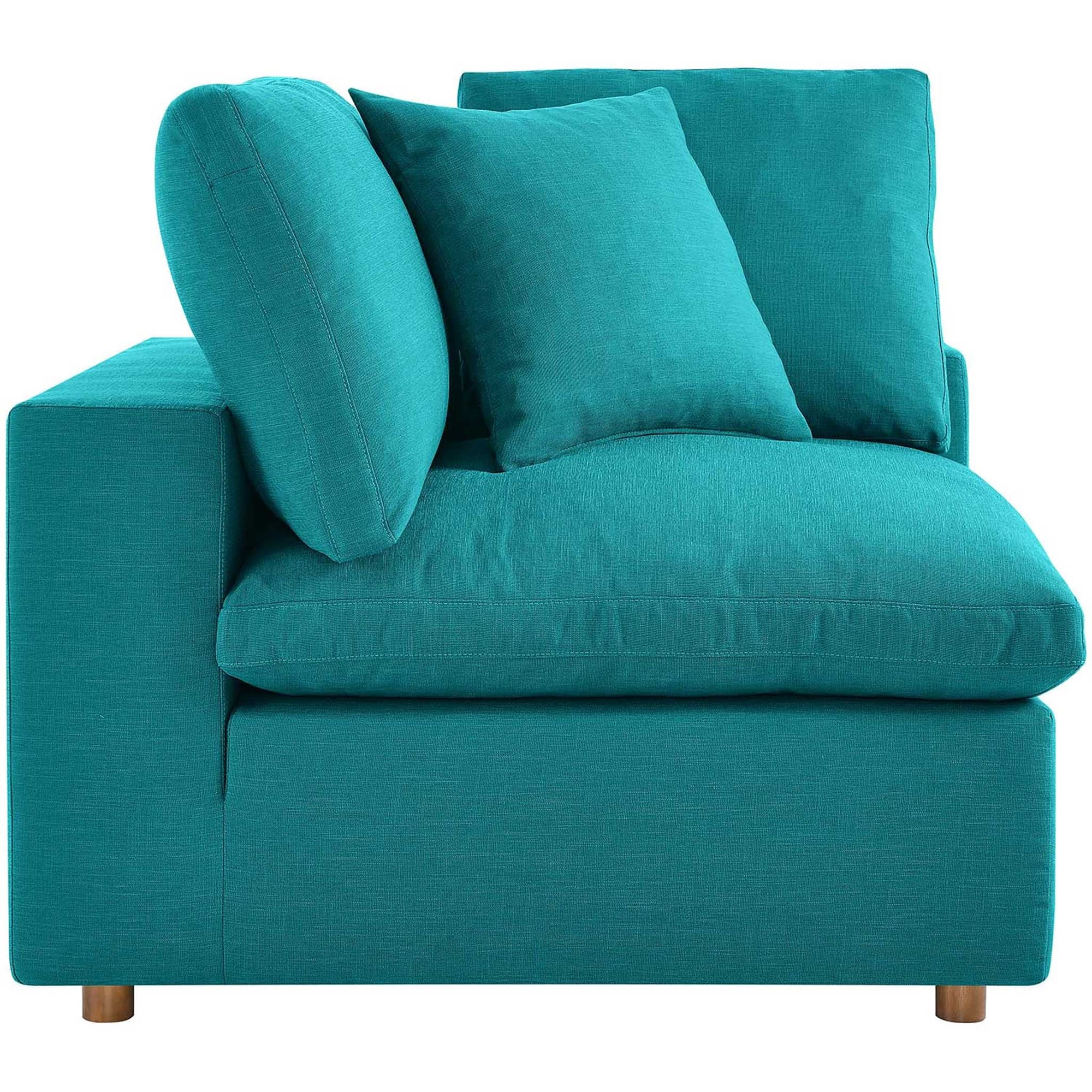 Carmen Down Filled Overstuffed Loveseat Teal