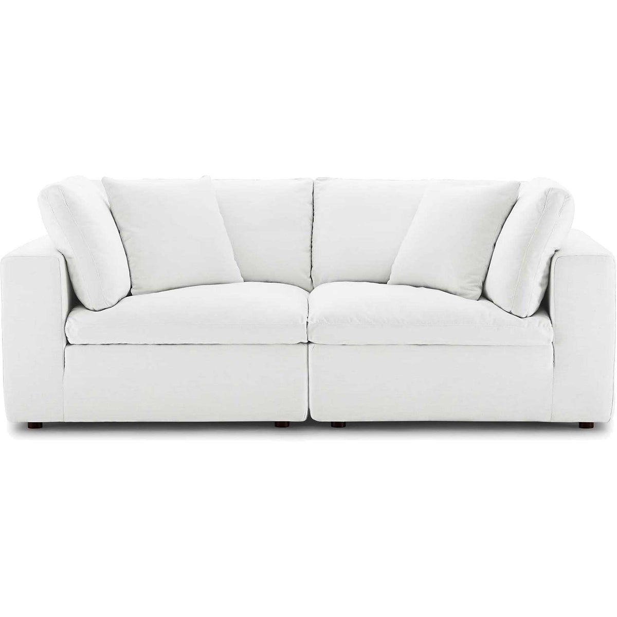 Carmen Down Filled Overstuffed Loveseat White