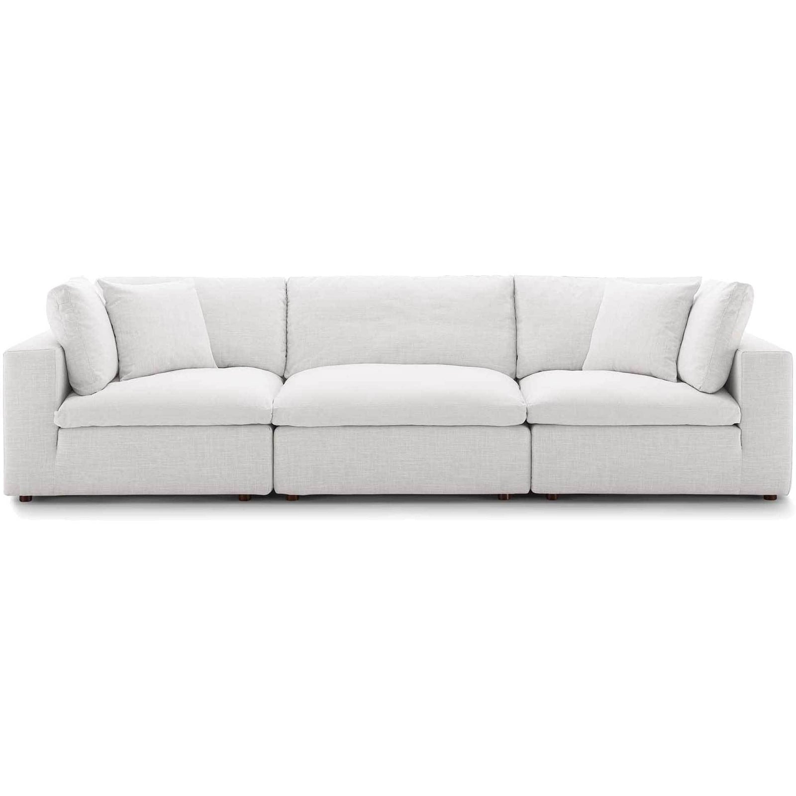 Carmen Down Filled Overstuffed Sofa Beige