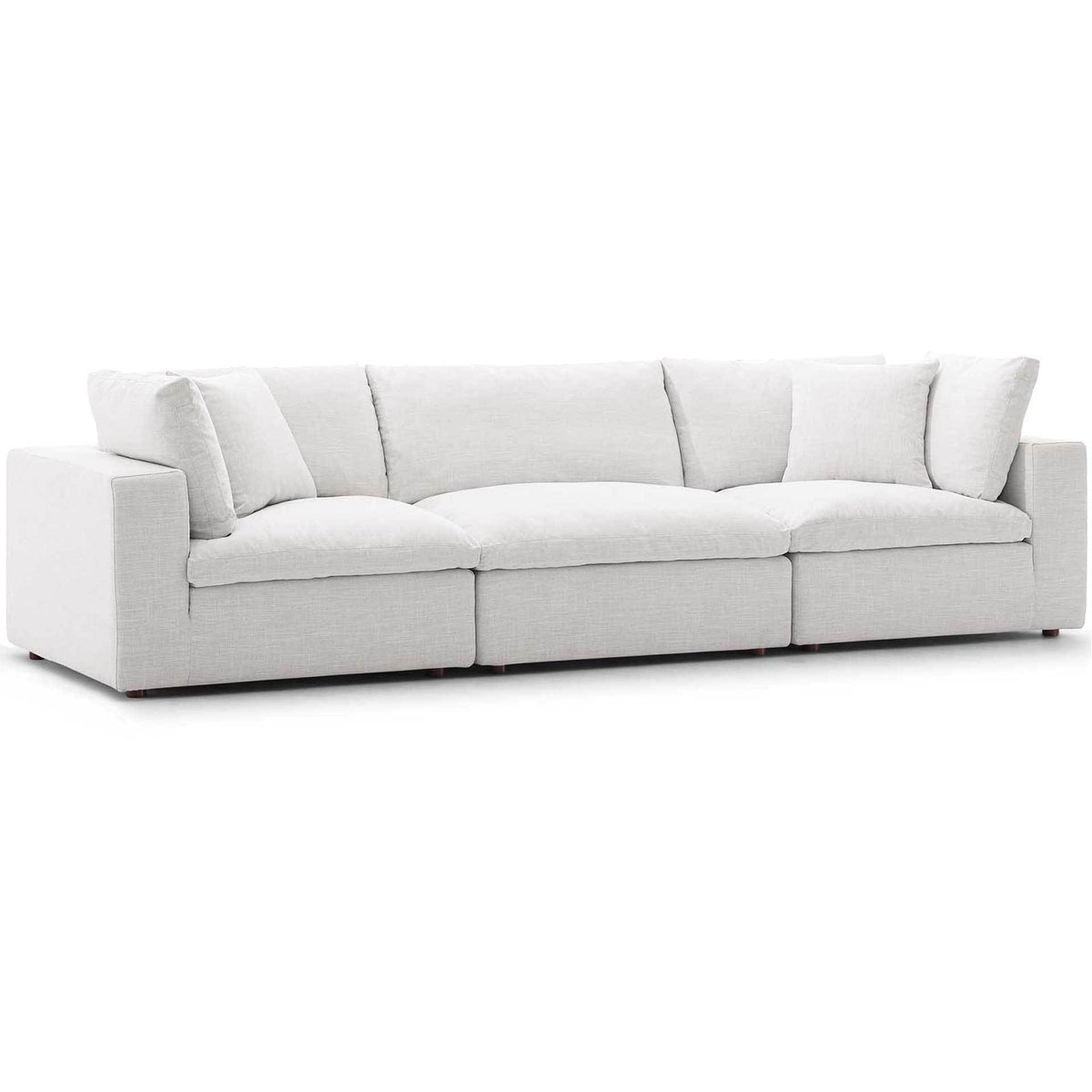 Carmen Down Filled Overstuffed Sofa Beige