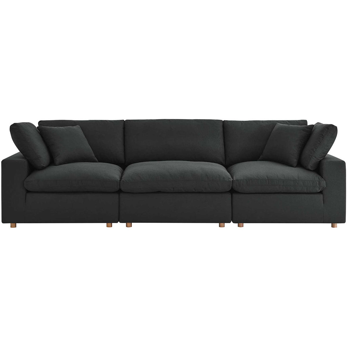 Carmen Down Filled Overstuffed Sofa Black