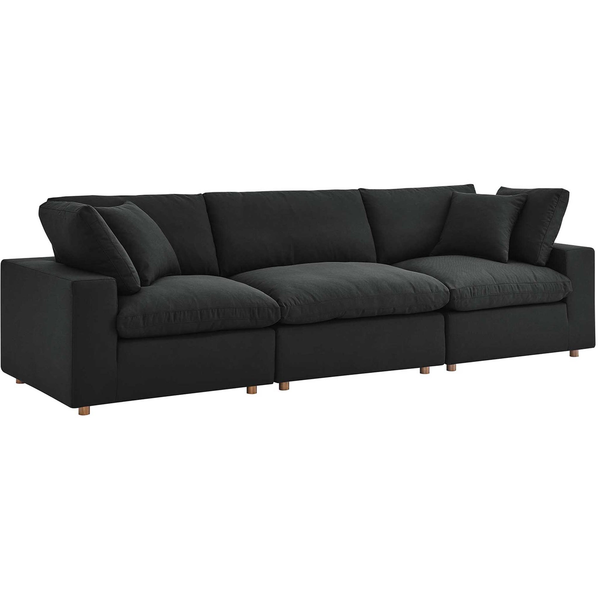 Carmen Down Filled Overstuffed Sofa Black