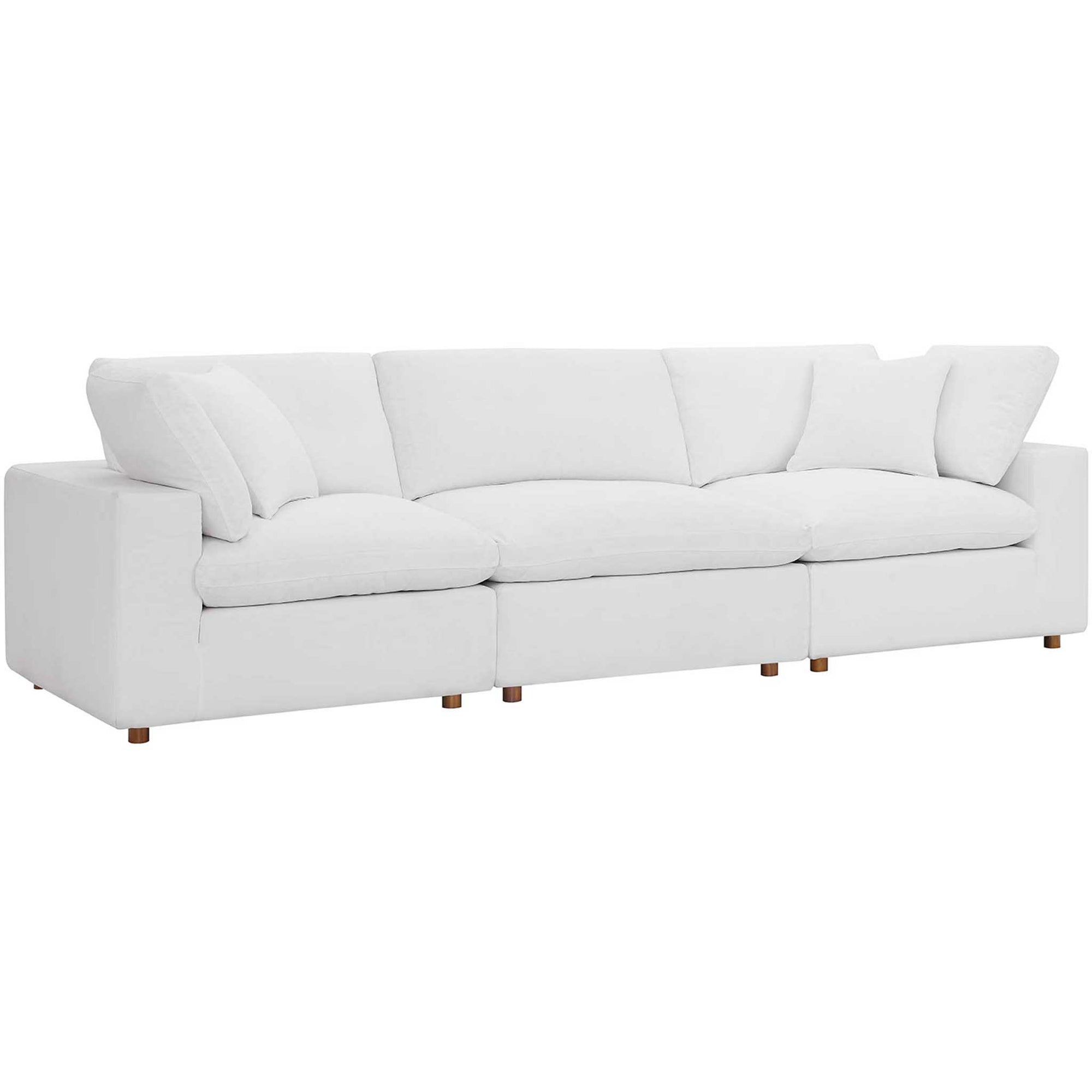 Carmen Down Filled Overstuffed Sofa Pure White