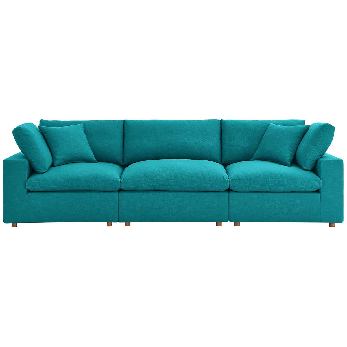 Carmen Down Filled Overstuffed Sofa Teal