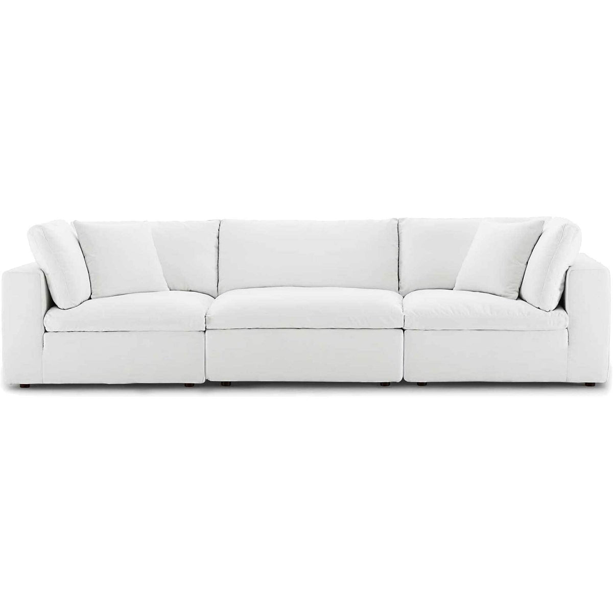 Carmen Down Filled Overstuffed Sofa White