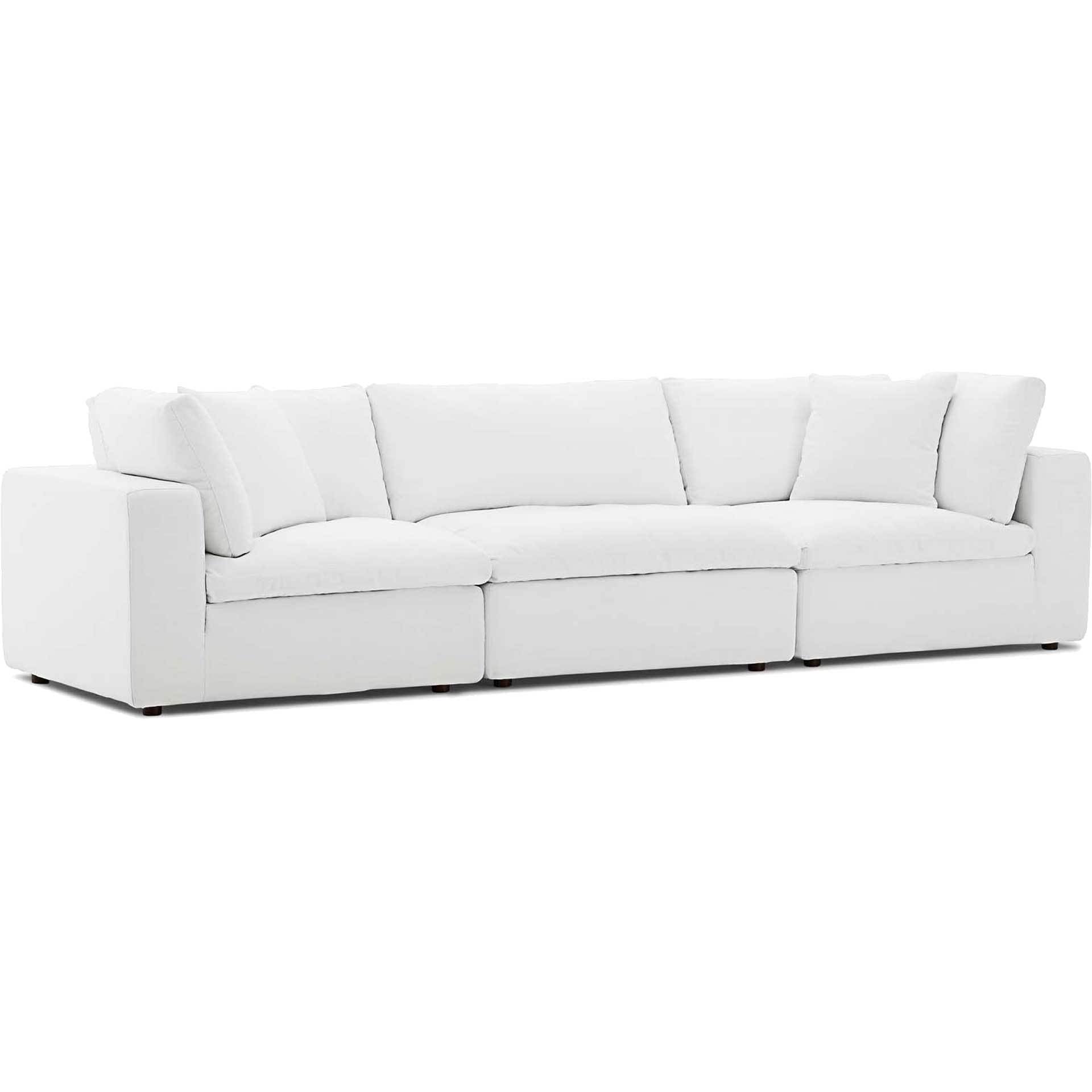 Carmen Down Filled Overstuffed Sofa White