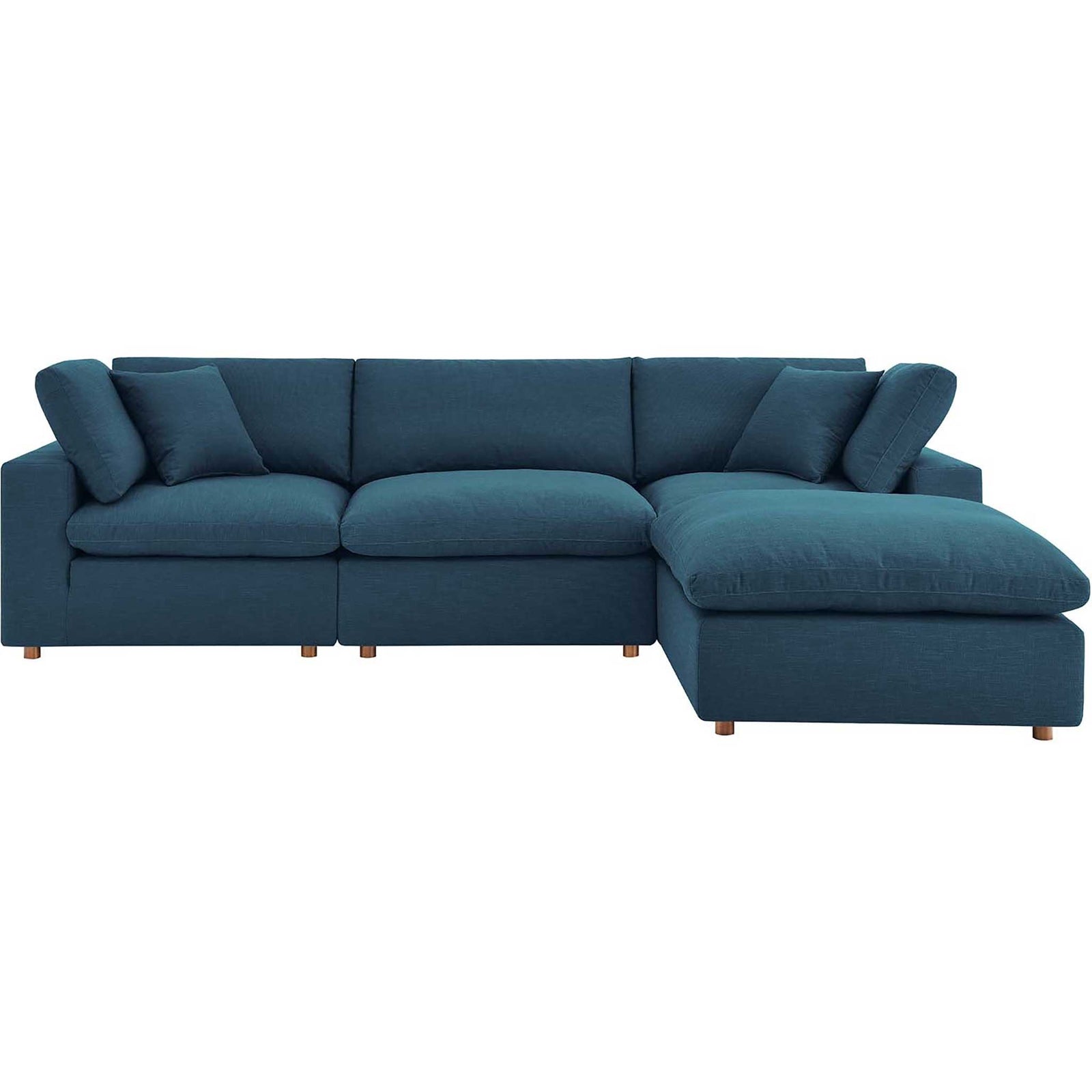 Carmen 4 Piece Modular Sofa with Ottoman Azure