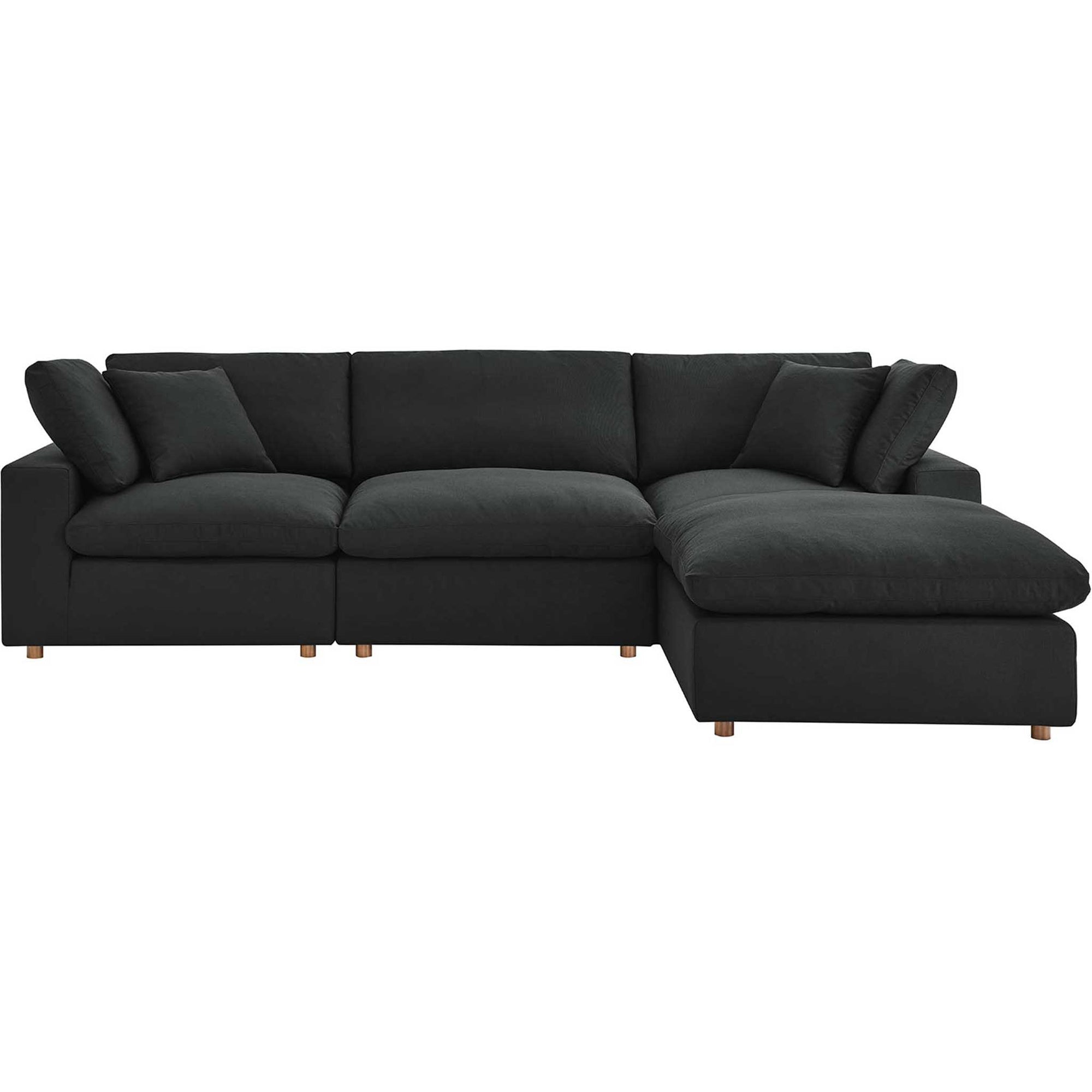 Carmen 4 Piece Modular Sofa with Ottoman Black