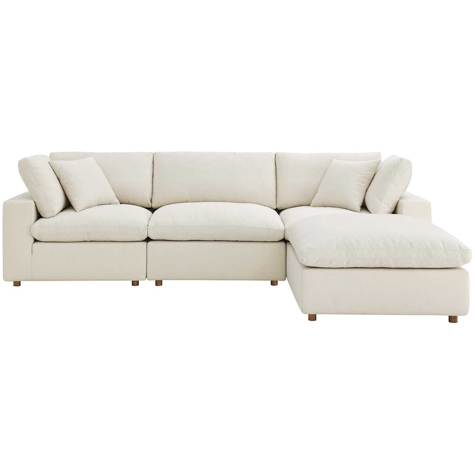 Carmen 4 Piece Modular Sofa with Ottoman Light Beige