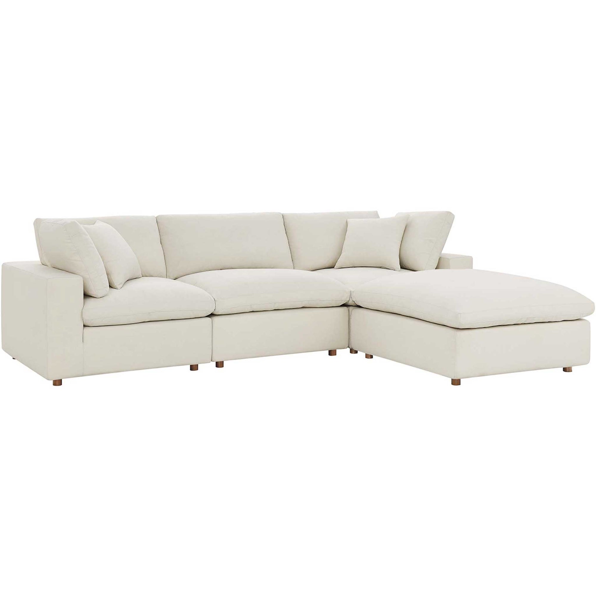 Carmen 4 Piece Modular Sofa with Ottoman Light Beige