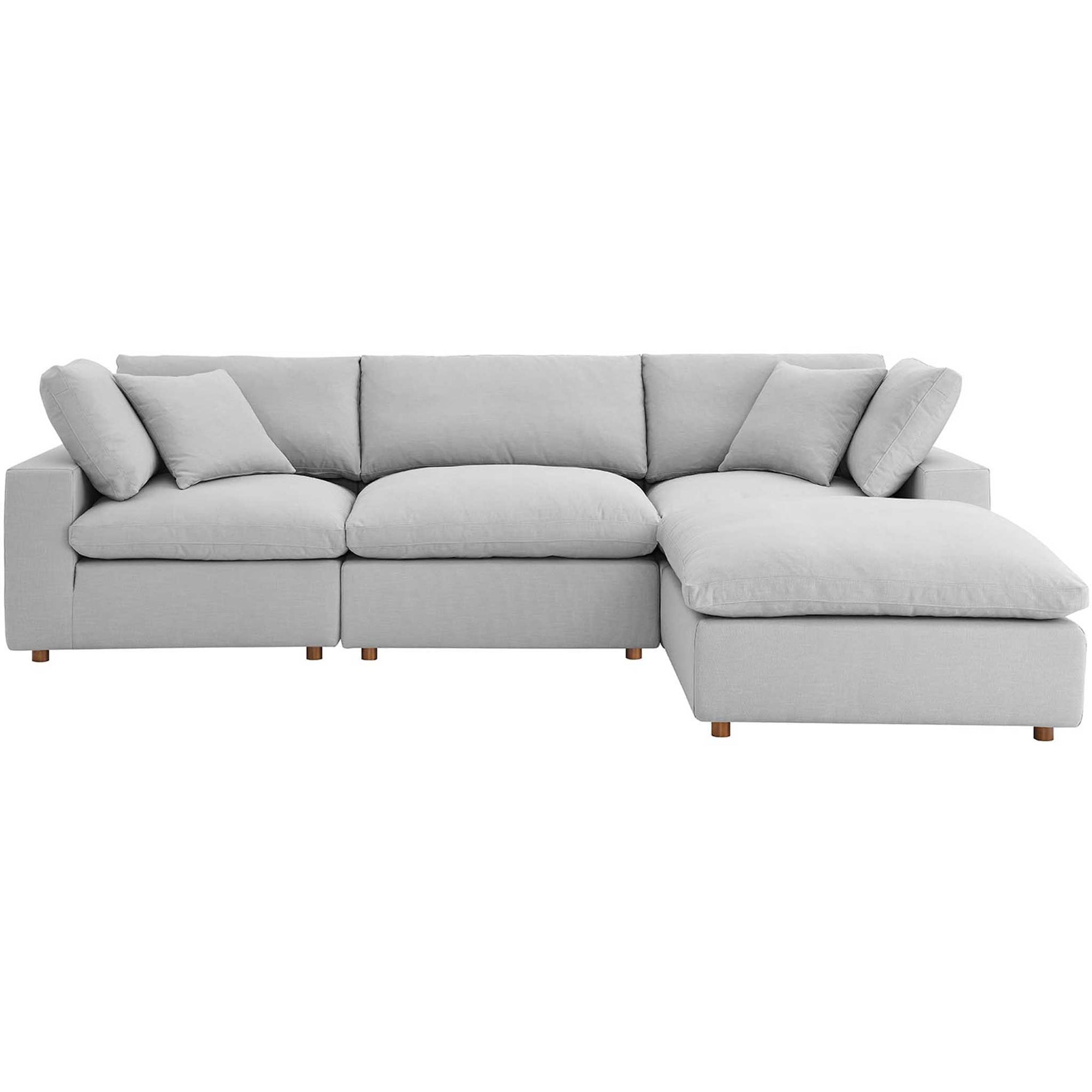 Carmen 4 Piece Modular Sofa with Ottoman Light Gray