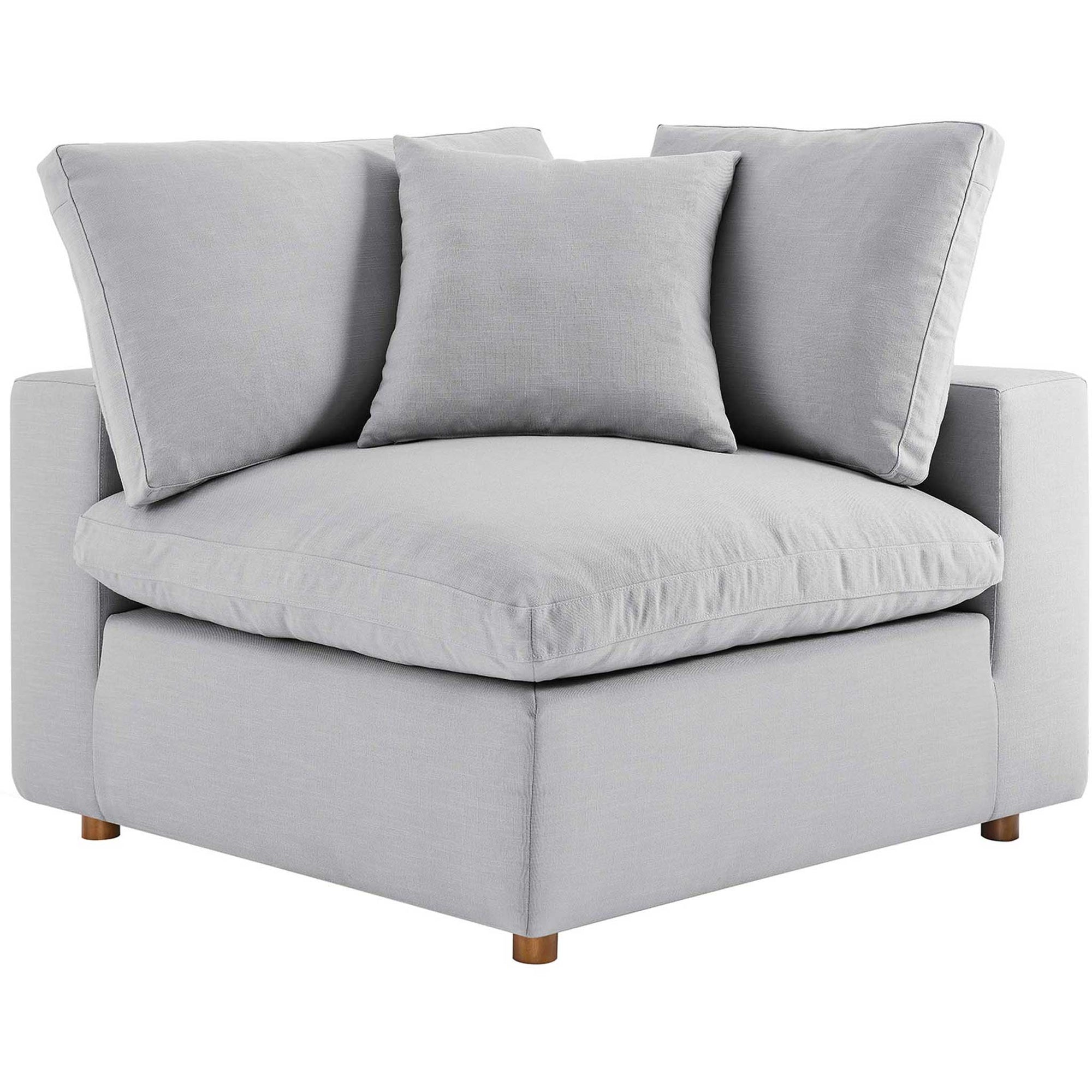 Carmen 4 Piece Modular Sofa with Ottoman Light Gray