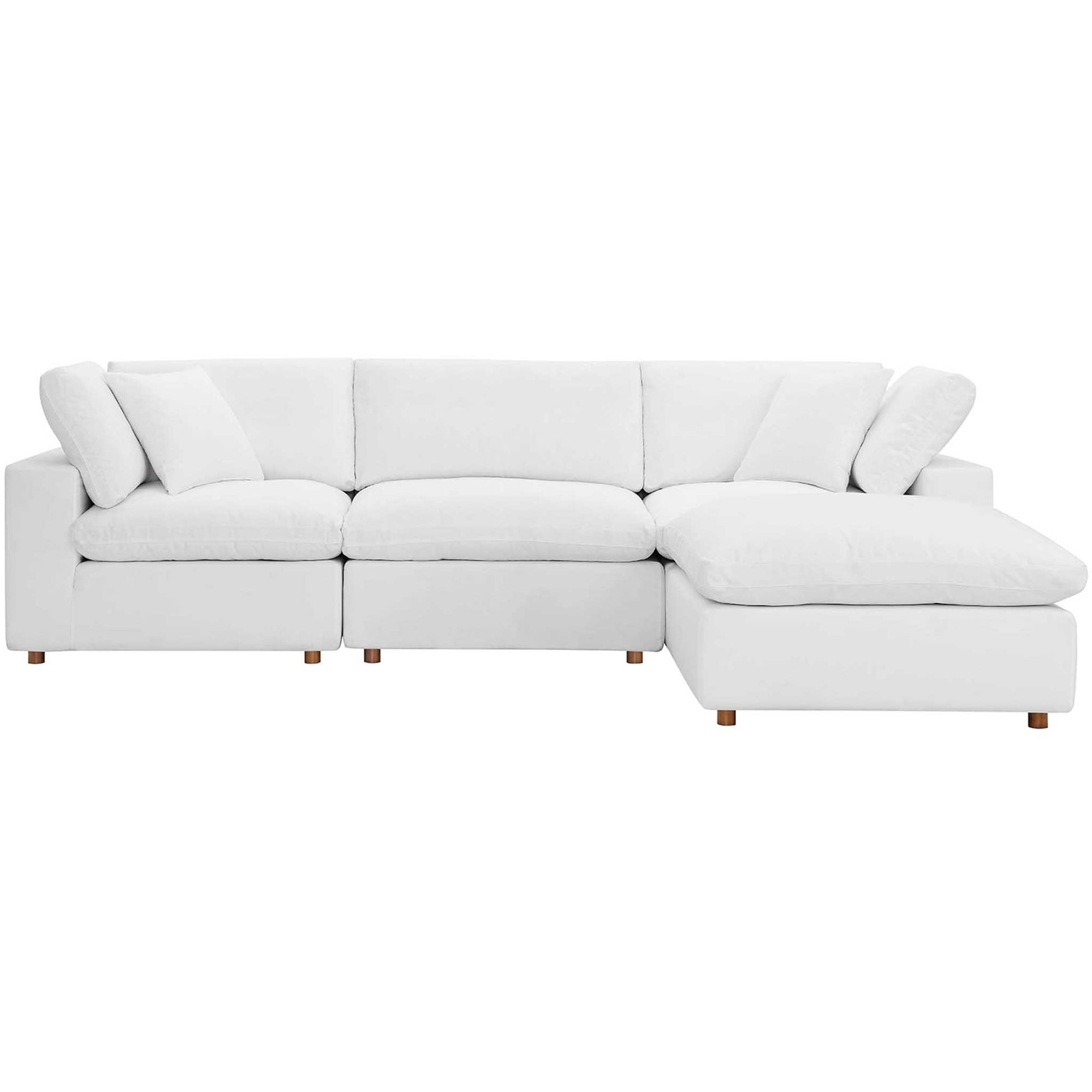 Carmen 4 Piece Modular Sofa with Ottoman Pure White