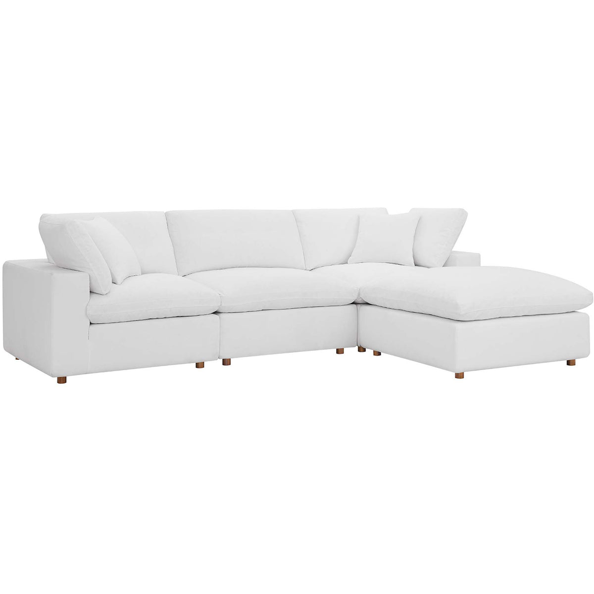 Comino 4 Piece Modular Sofa with Ottoman Pure White