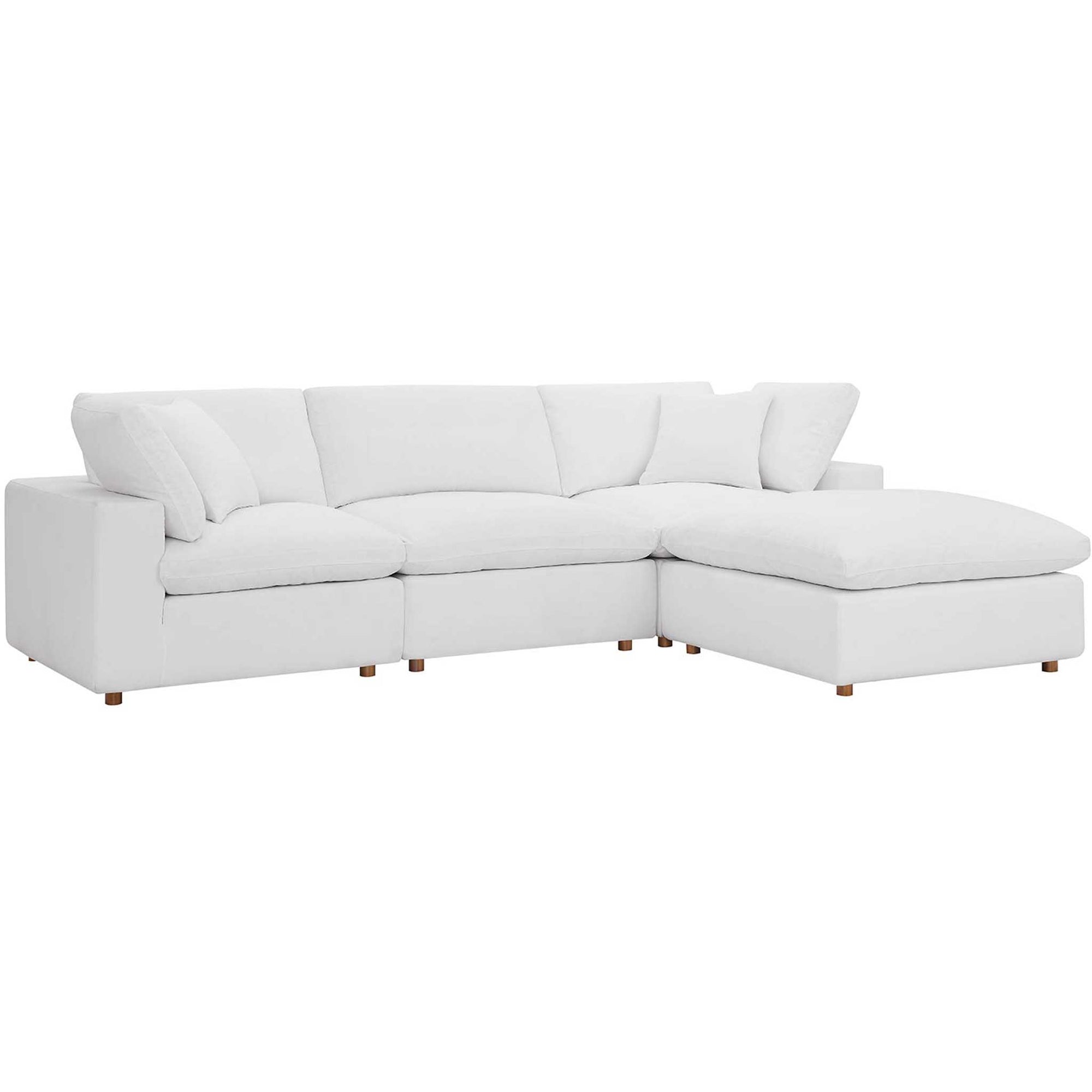 Carmen 4 Piece Modular Sofa with Ottoman Pure White