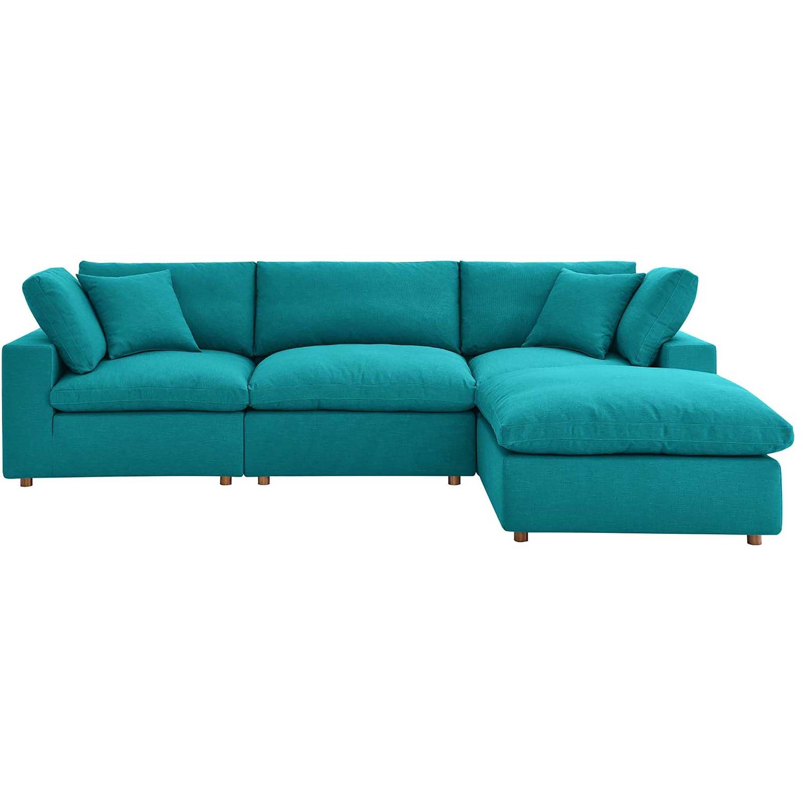 Carmen 4 Piece Modular Sofa with Ottoman Teal