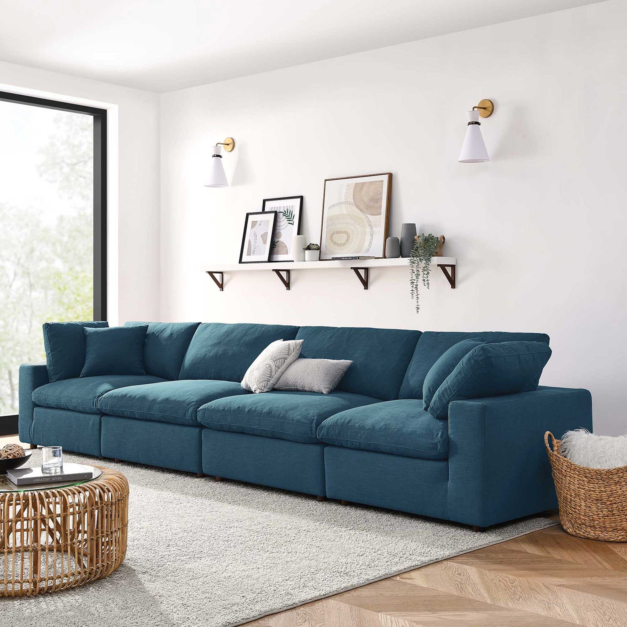 Carmen 4 Piece Modular Sectional Sofa Azure