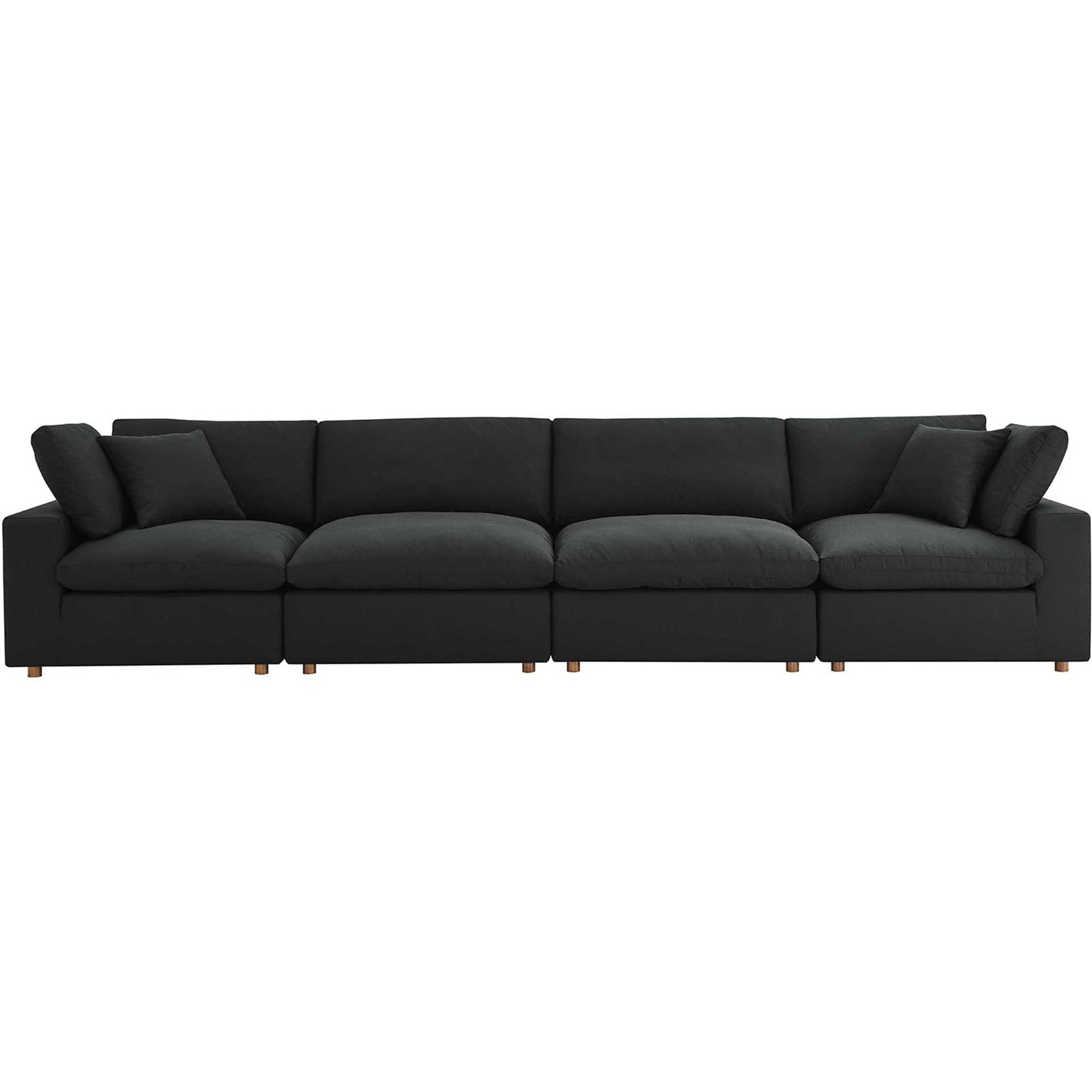 Carmen 4 Piece Modular Sectional Sofa Black