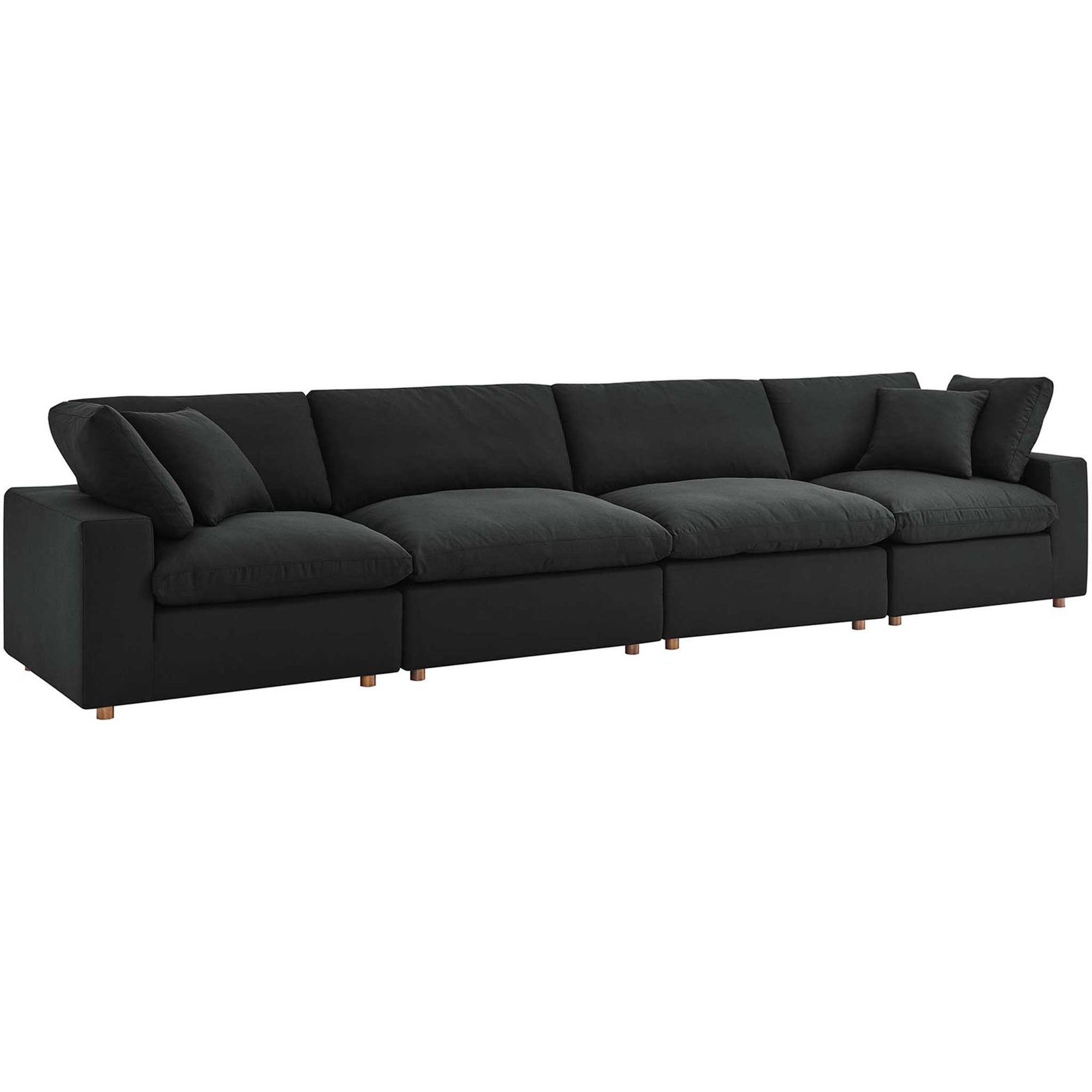 Carmen 4 Piece Modular Sectional Sofa Black