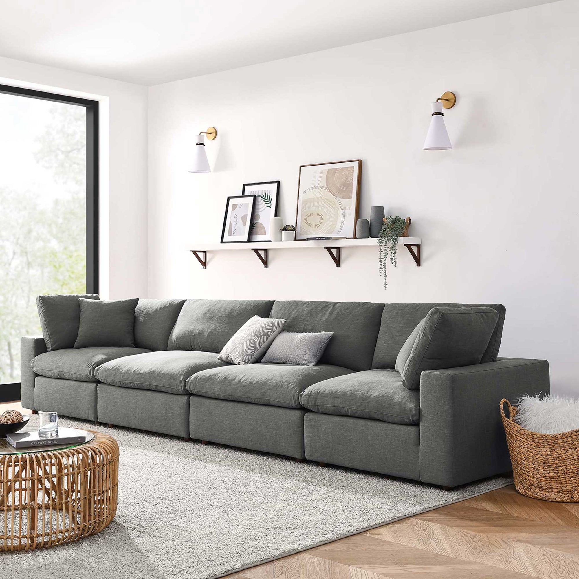 Carmen 4 Piece Modular Sectional Sofa Gray