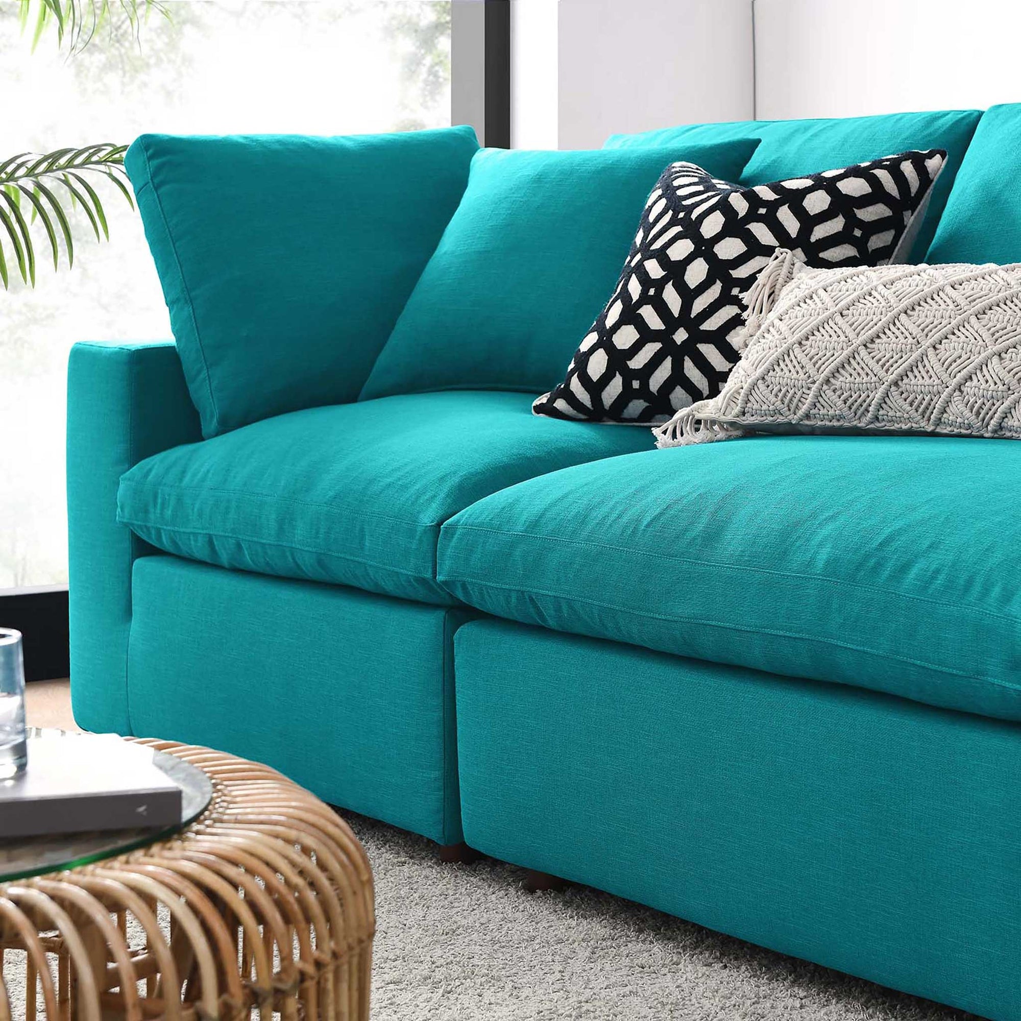 Carmen 4 Piece Modular Sectional Sofa Teal