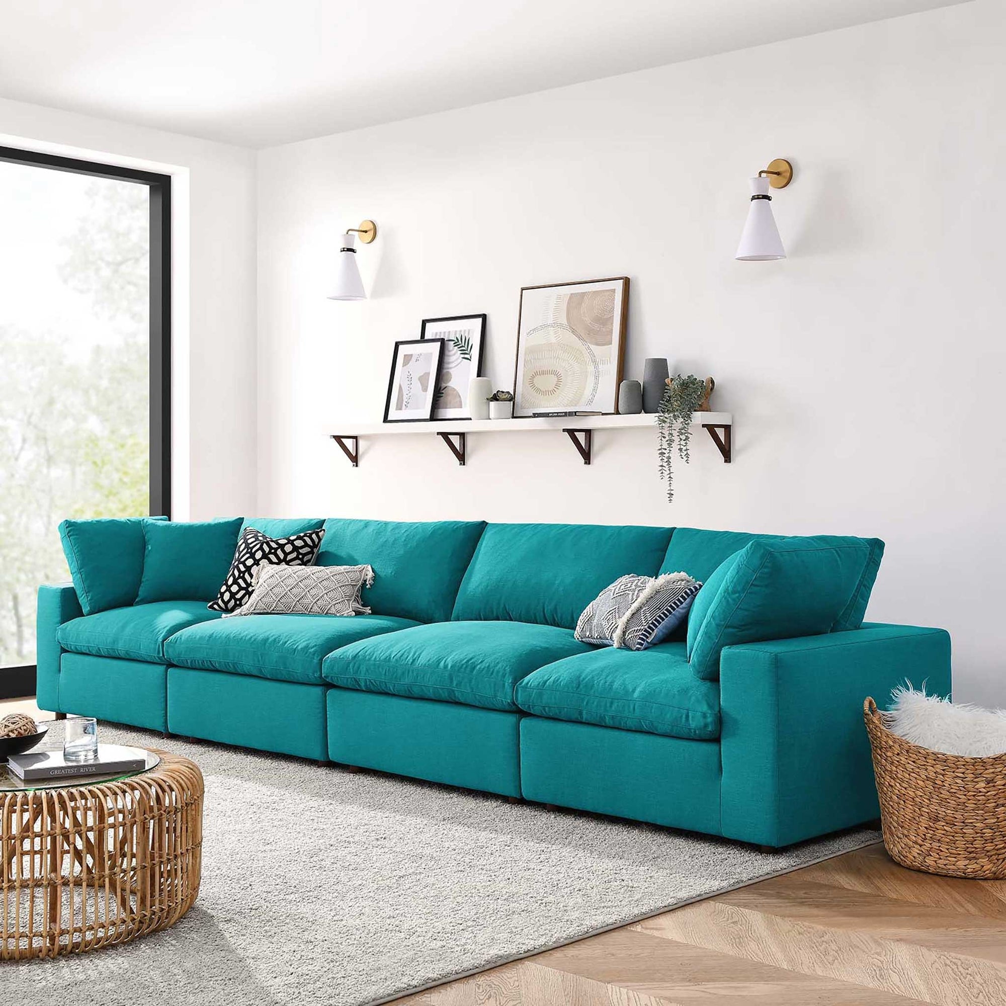 Carmen 4 Piece Modular Sectional Sofa Teal