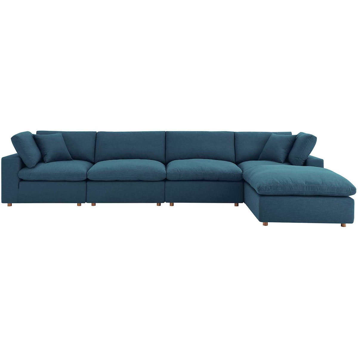 Carmen 5 Piece Modular Sofa with Ottoman Azure