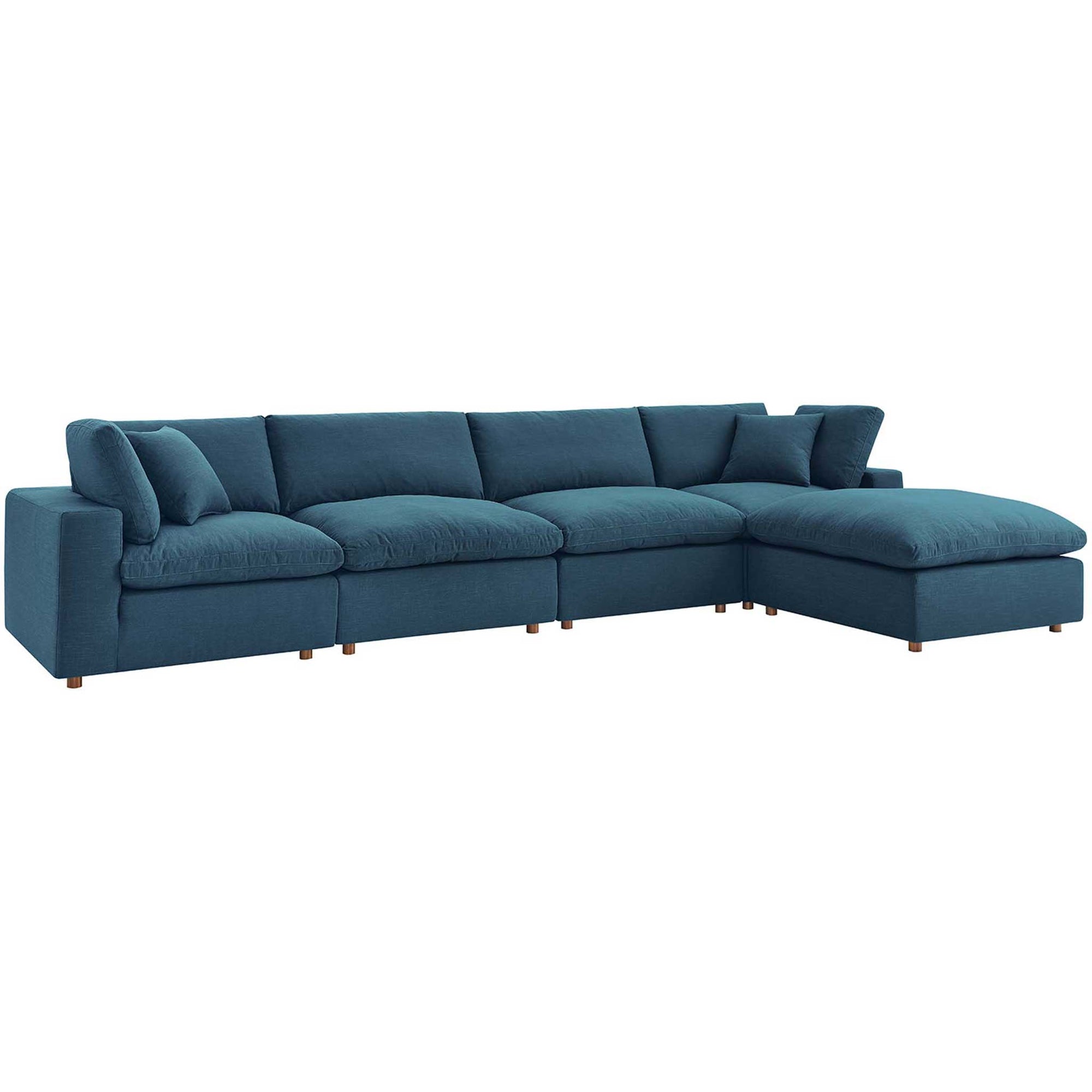 Carmen 5 Piece Modular Sofa with Ottoman Azure