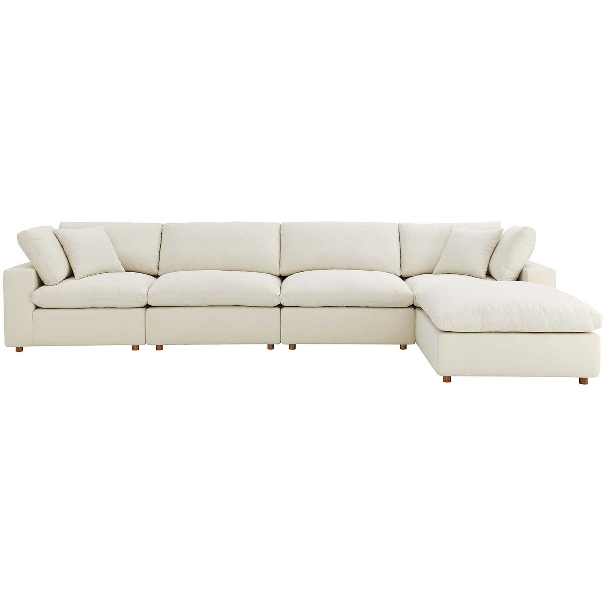 Carmen 5 Piece Modular Sofa with Ottoman Light Beige