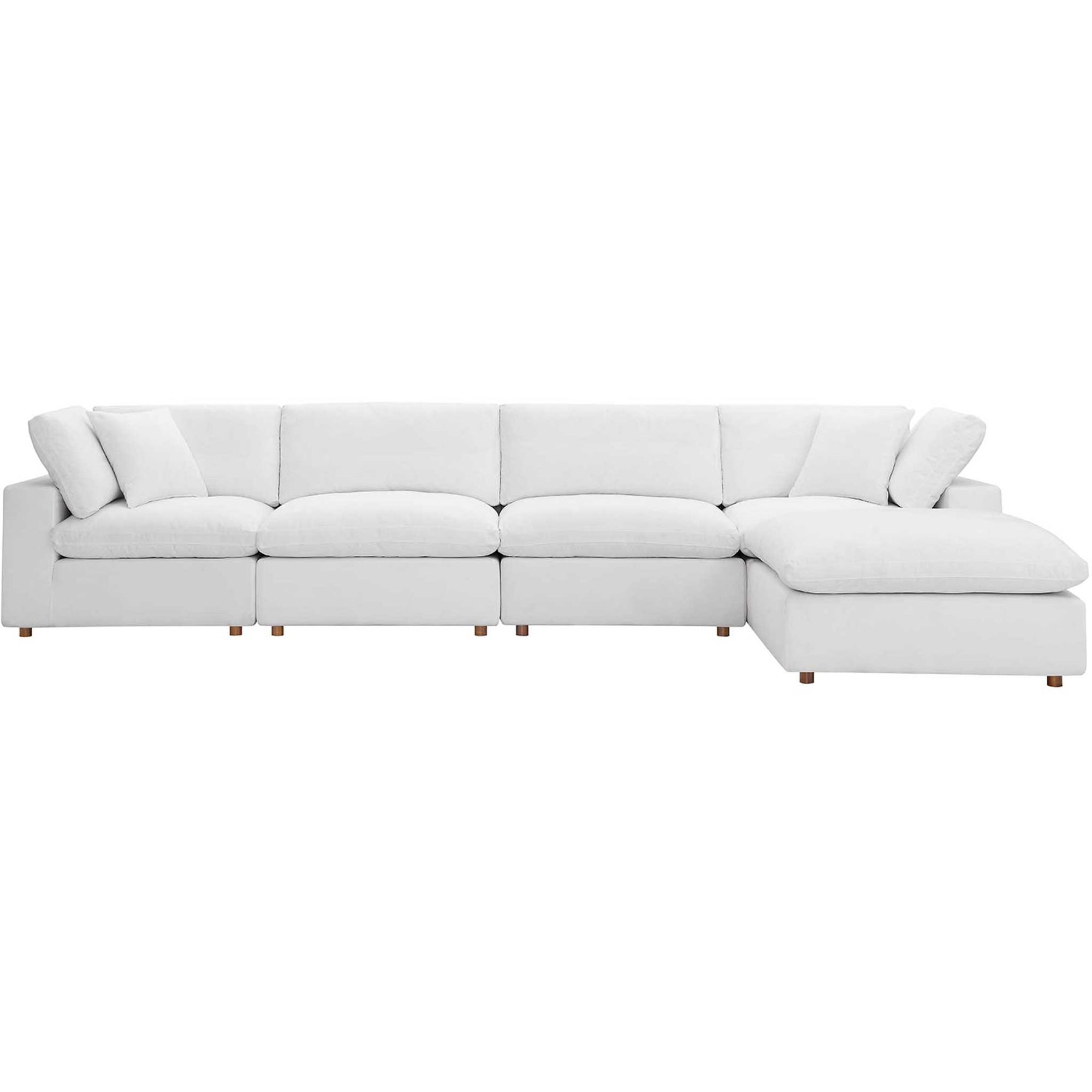 Carmen 5 Piece Modular Sofa with Ottoman Pure White