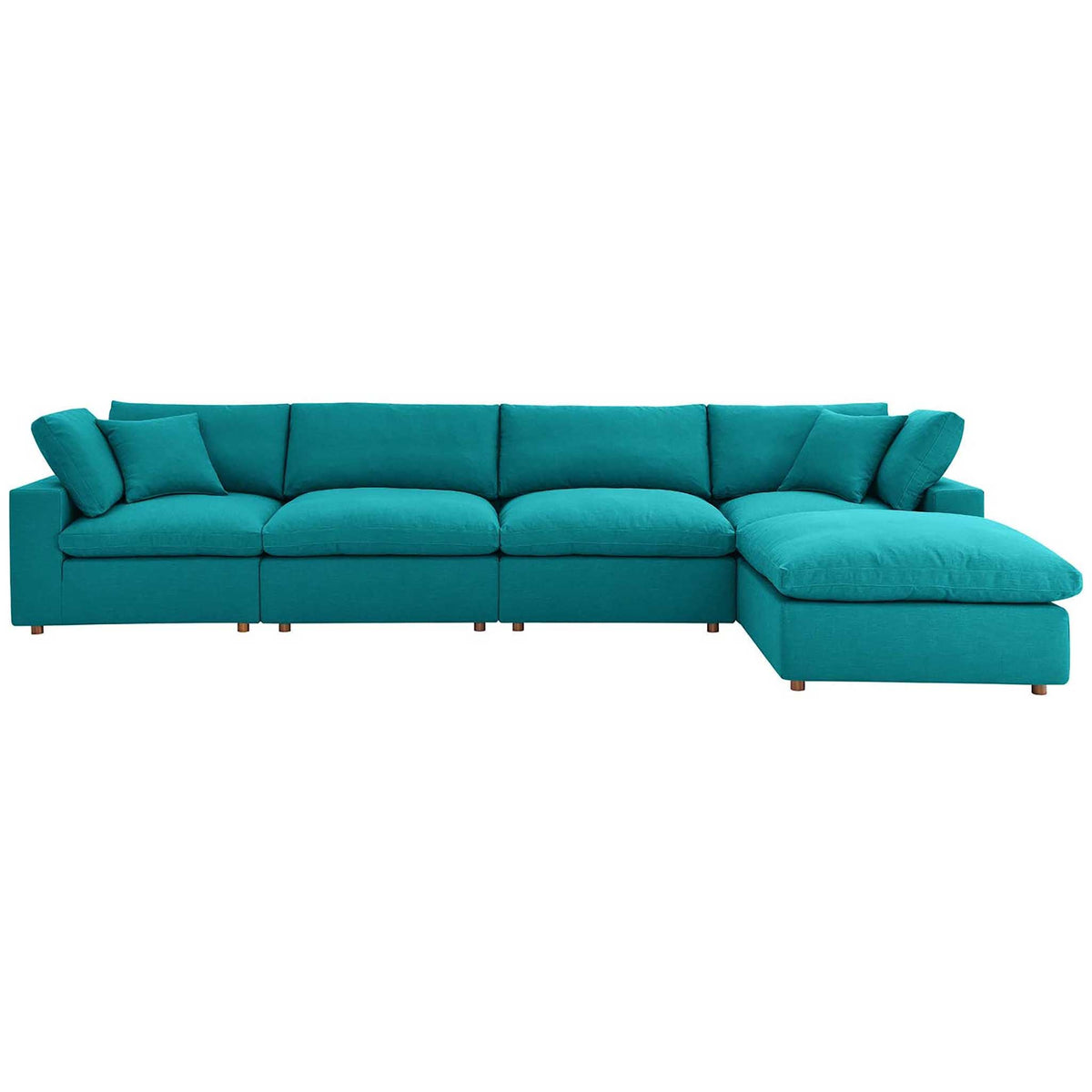 Carmen 5 Piece Modular Sofa with Ottoman Teal