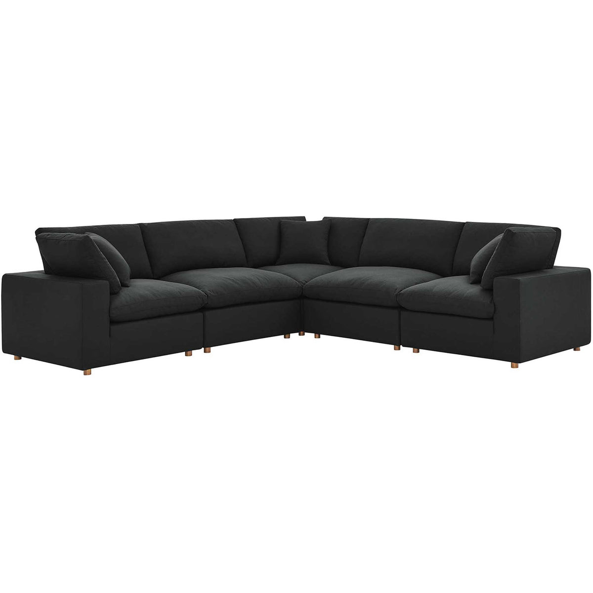 Carmen 5 Piece Modular Sectional Sofa Black