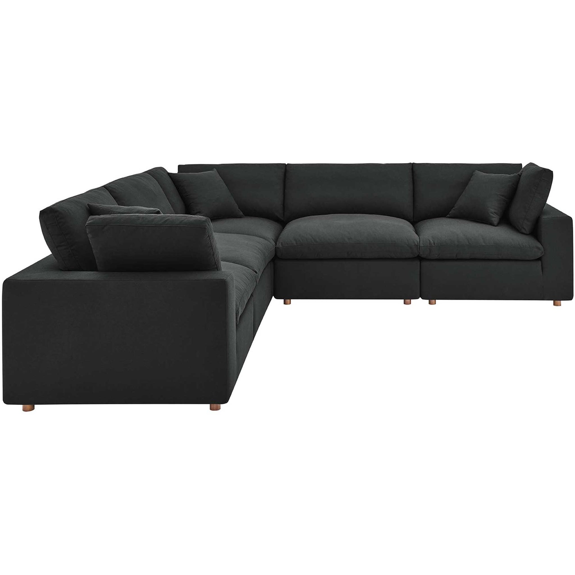 Carmen 5 Piece Modular Sectional Sofa Black